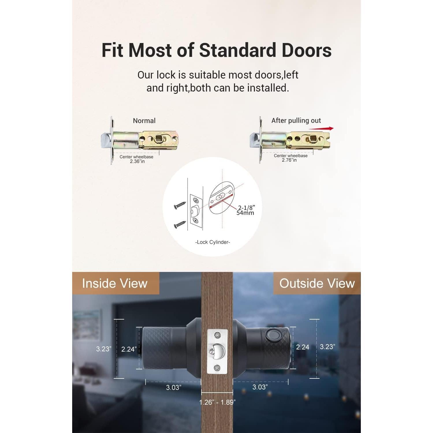 Perilla de Puerta Inteligente Buoan con Huella Dactilar y Teclado