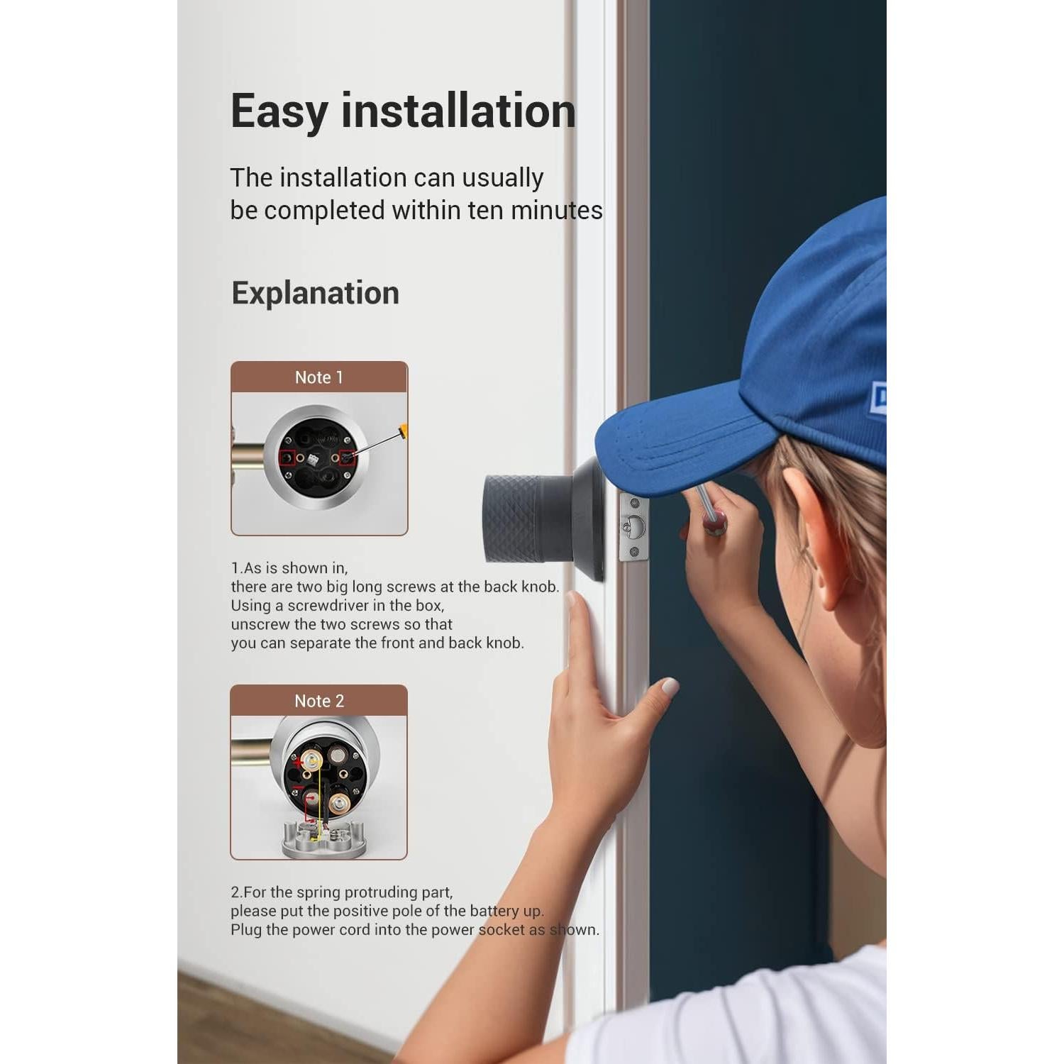 Perilla de Puerta Inteligente Buoan con Huella Dactilar y Teclado