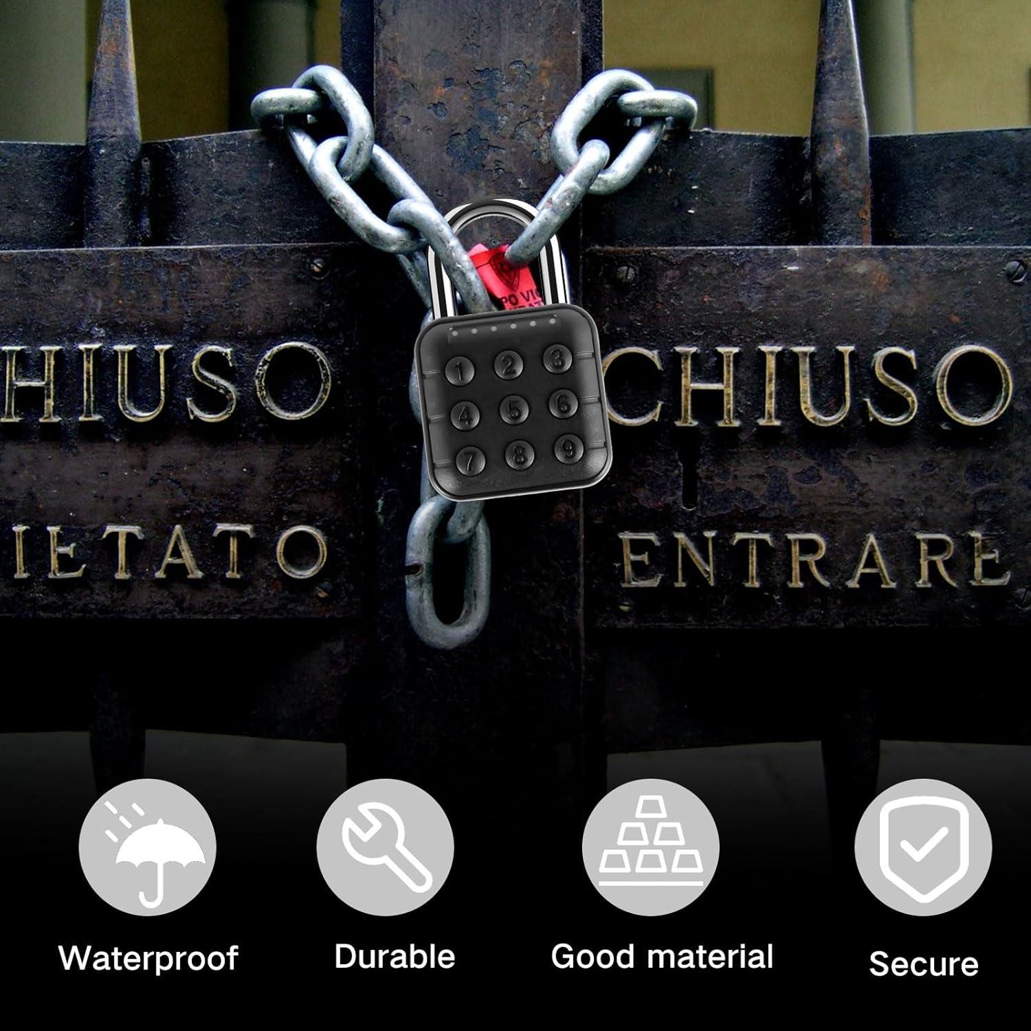 Candado de Combinación HJJWNDDNG 6 Dígitos Aluminio Negro