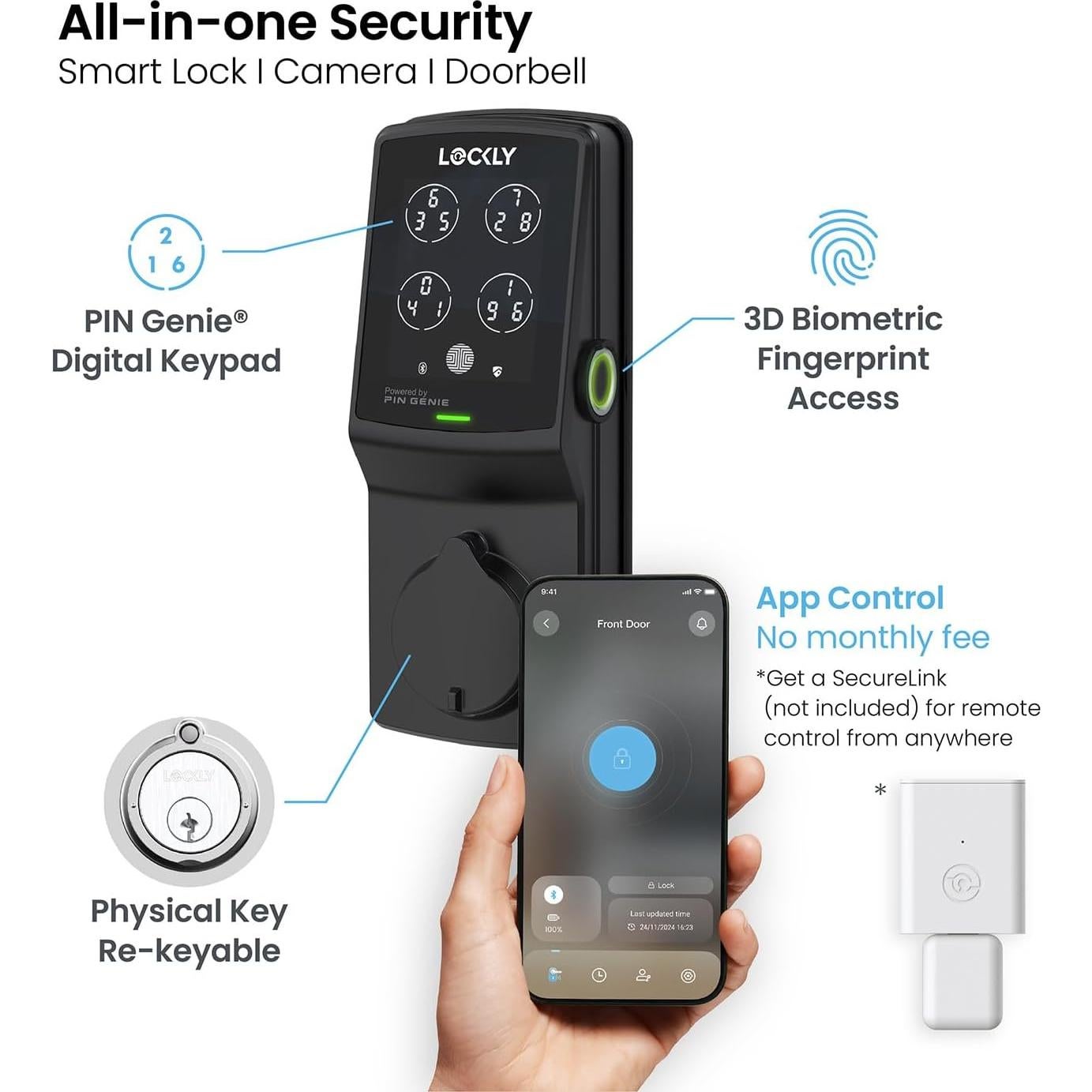 Cerradura Inteligente Lockly Secure Plus Biométrica 3D