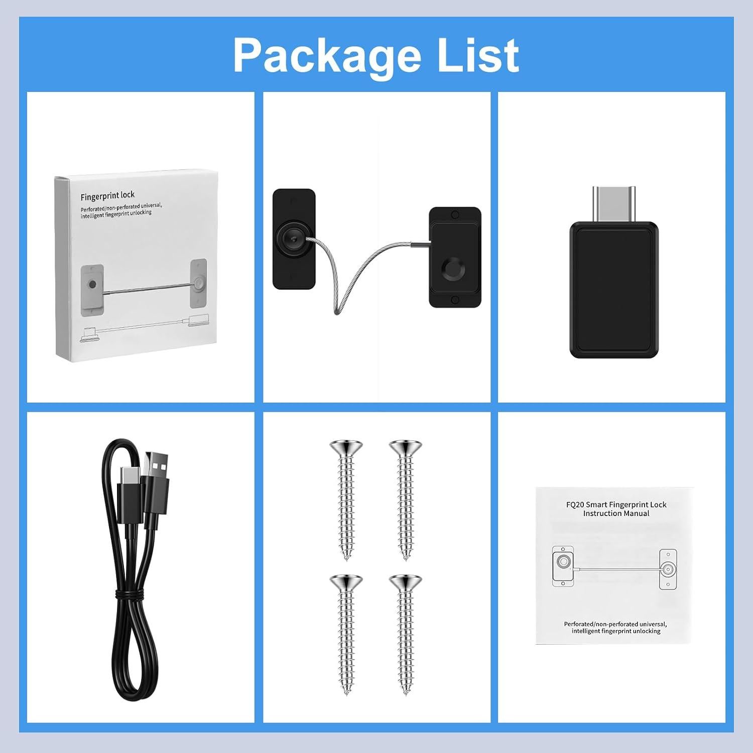 Cerradura Inteligente Larimuer con Huella Dactilar - Negro