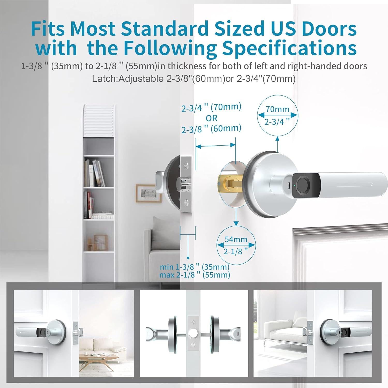 Cerradura Biométrica Foxgard con Huella Digital y APP Plata