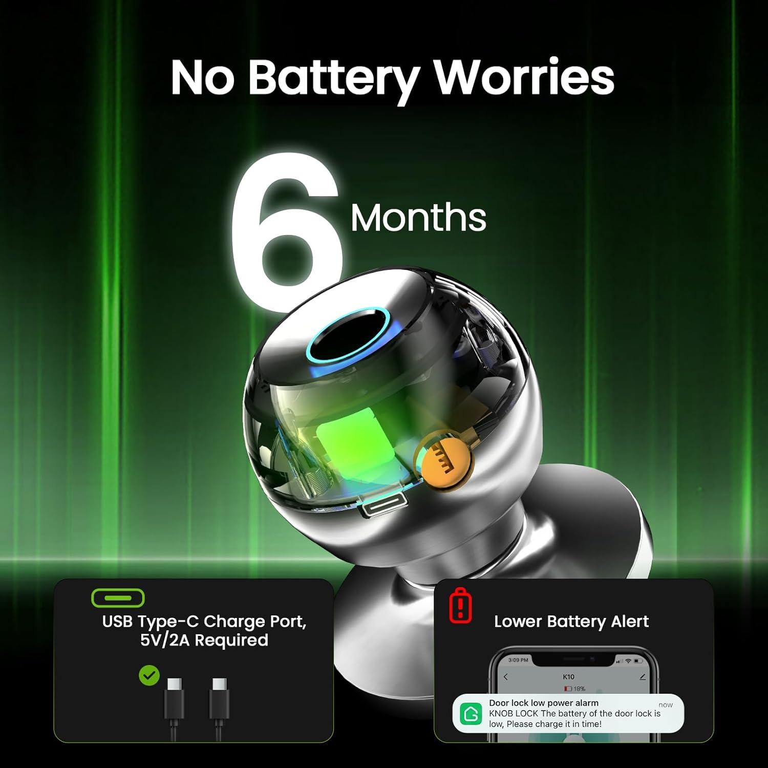 Cerradura Inteligente GHome K10-02 con Huella Dactilar 3 en 1