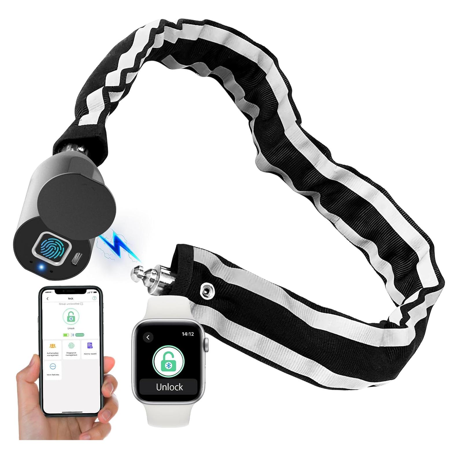 Candado de cadena biométrico Dhiedas C6 1m Bluetooth