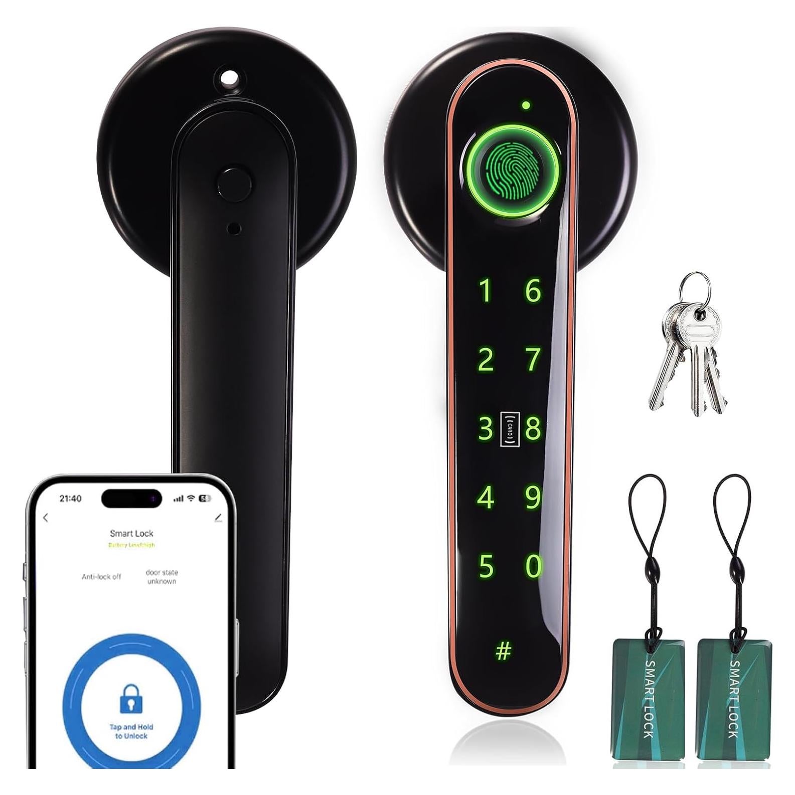 Cerradura Inteligente CLEZIYSNY 5-en-1 Huella Dactilar