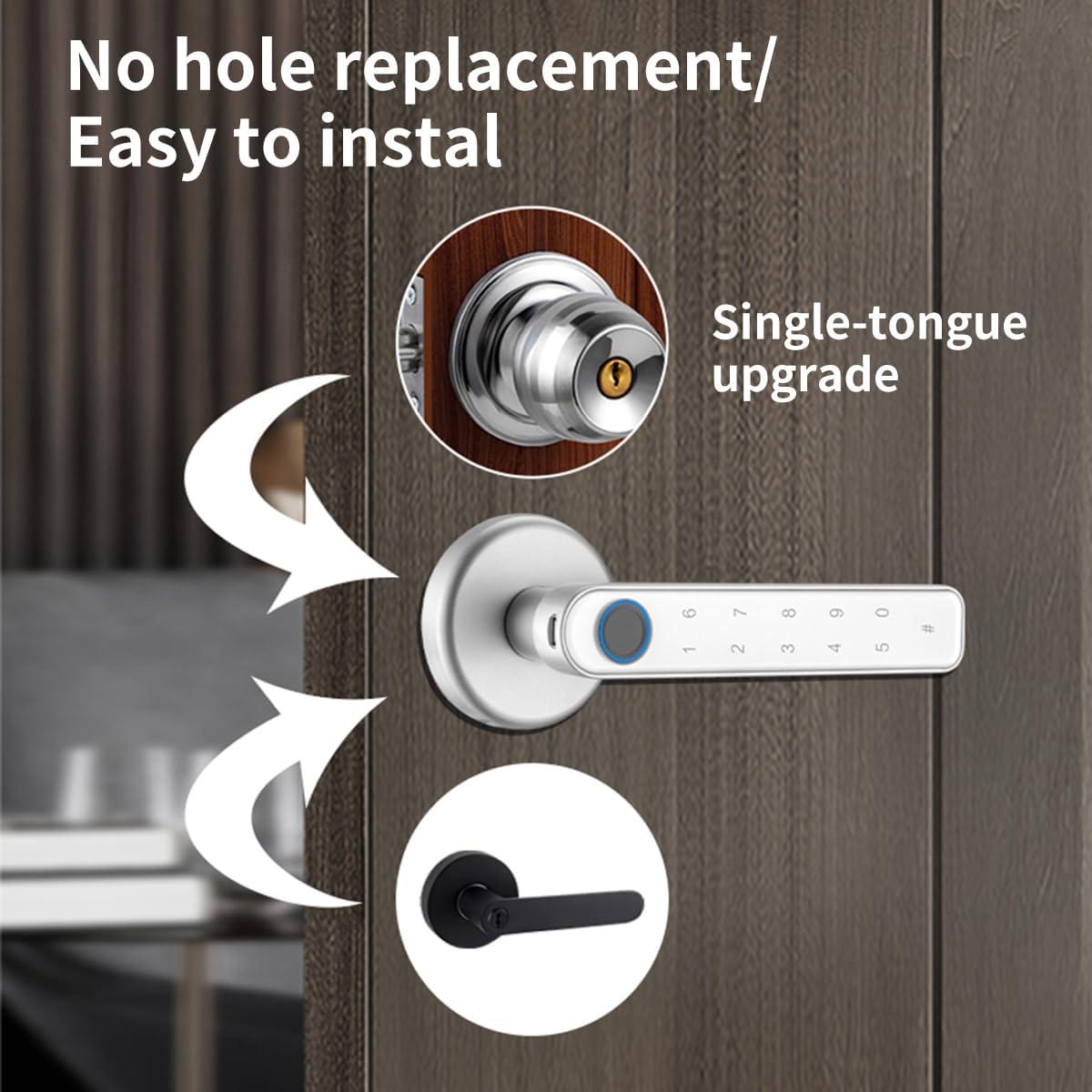 Cerradura Inteligente Yszbiay 196 Plata Huella Dactilar