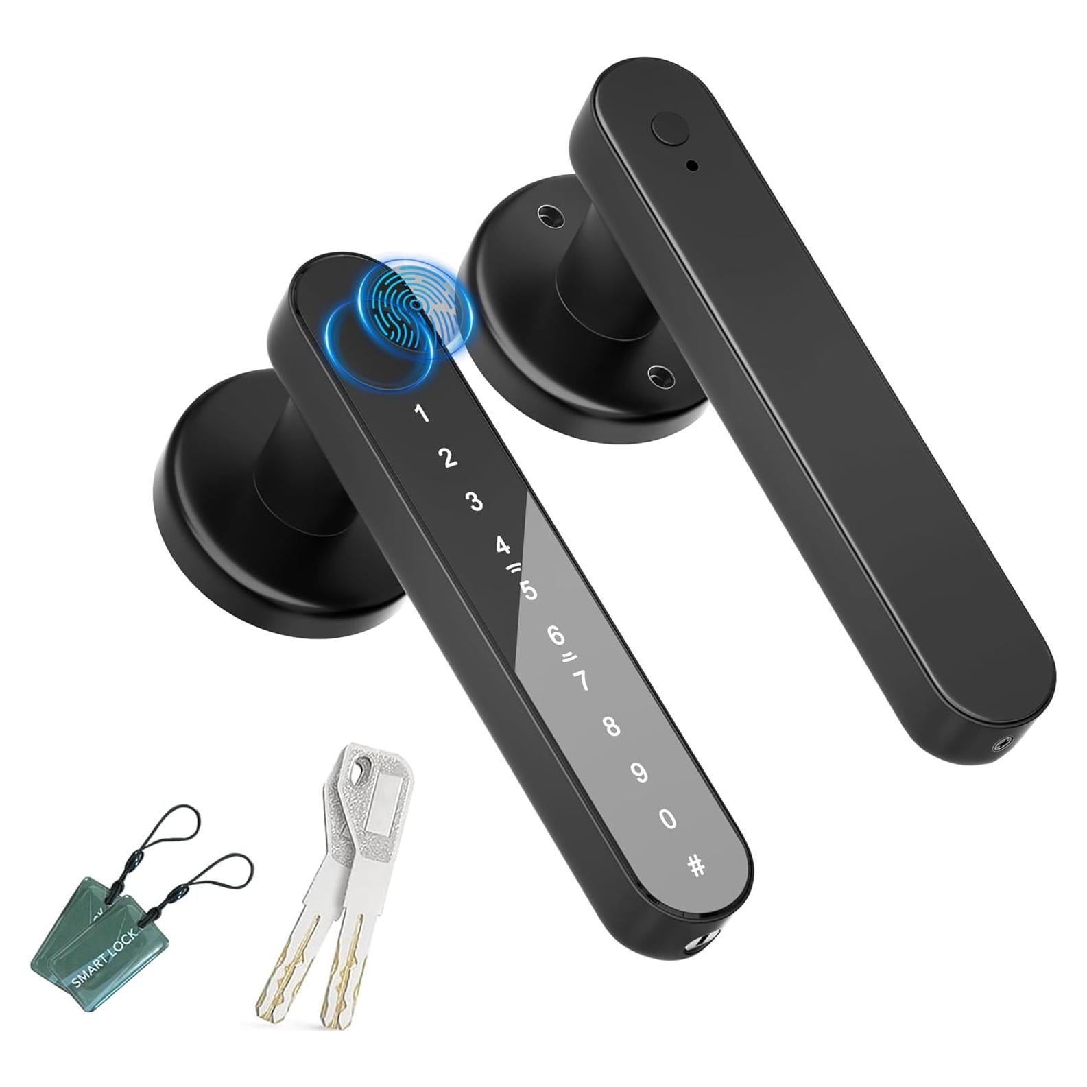 Cerradura Biométrica IKOED Z02-NONEAPP Negra con Teclado