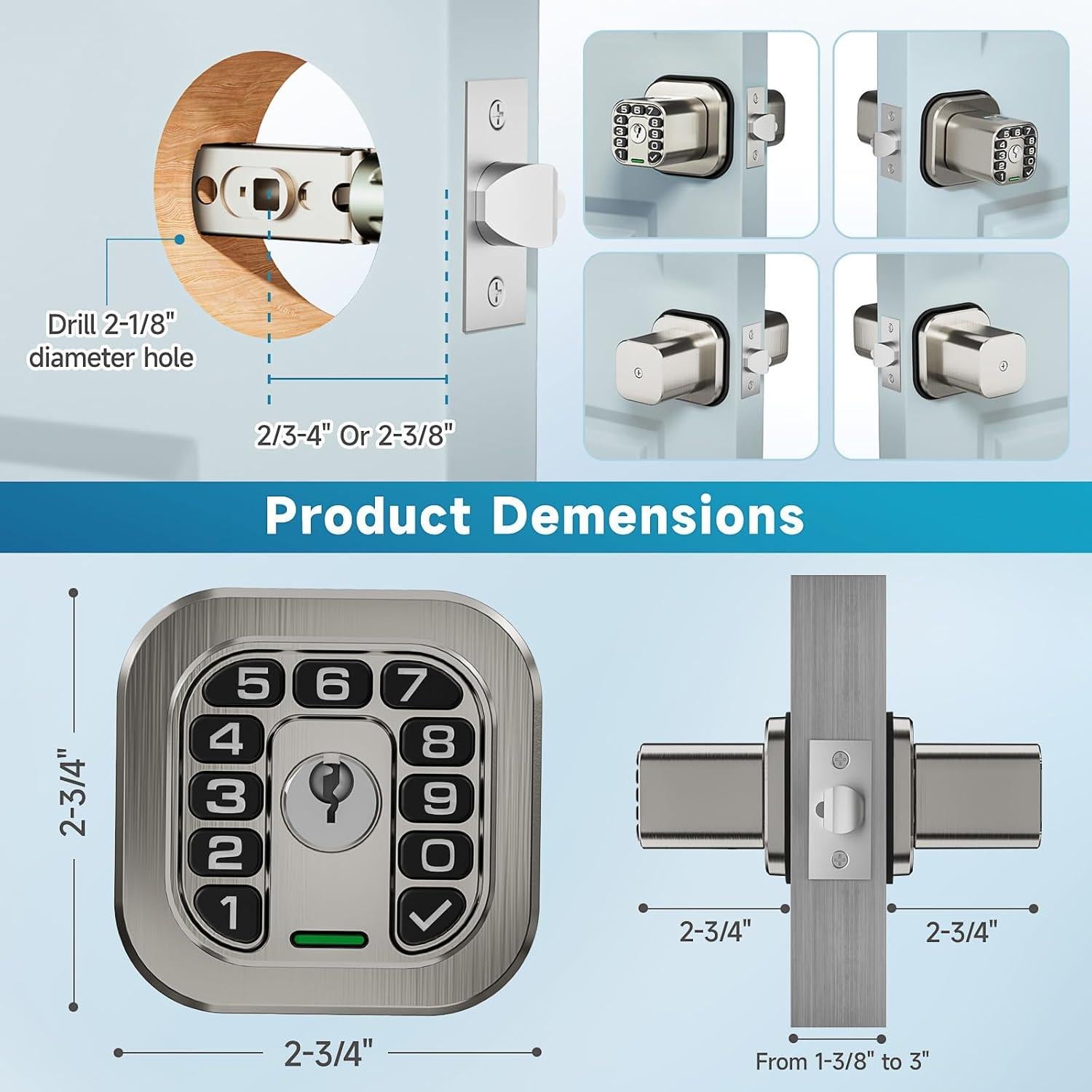 Cerradura biométrica Richelock con huella dactilar y teclado