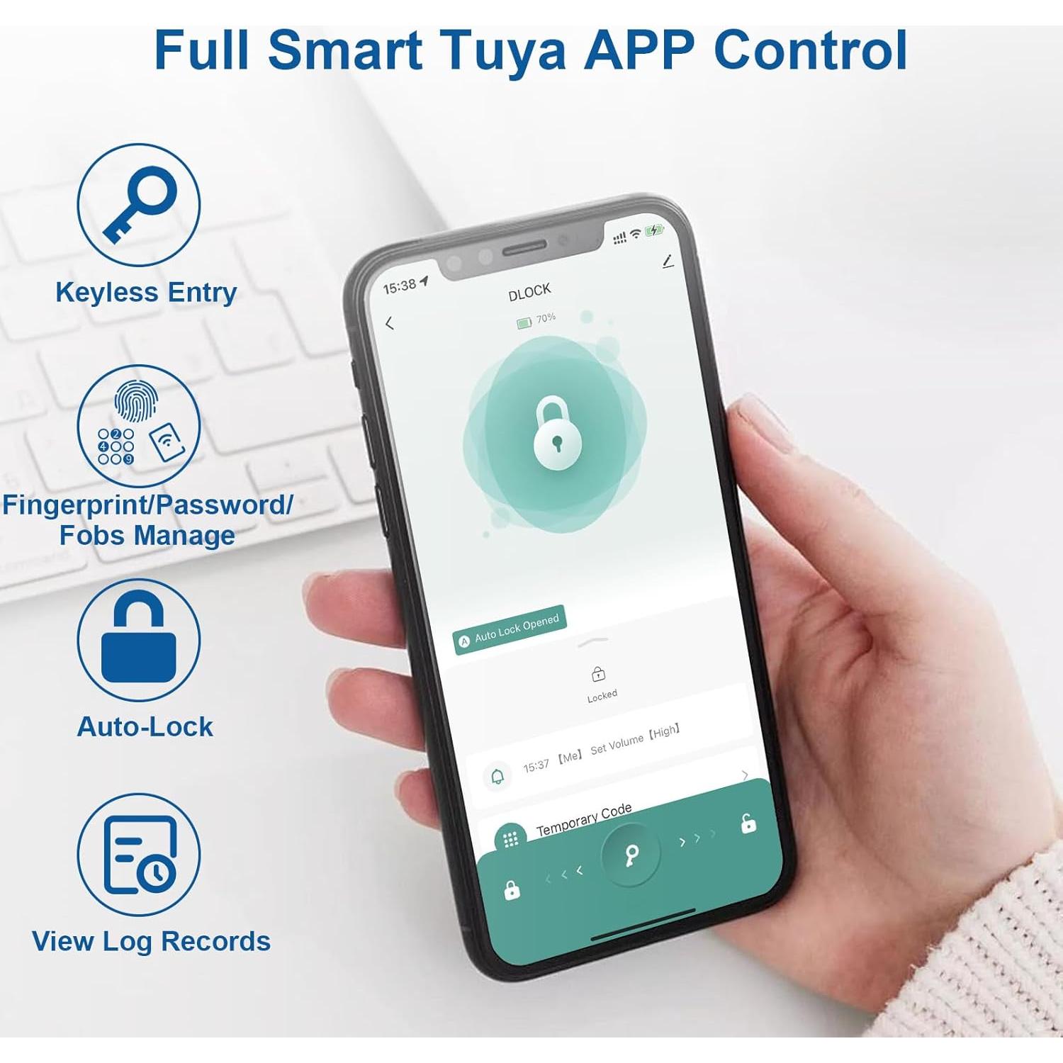 Cerradura Biométrica BAFUWEIY CA02-N con App y Huella