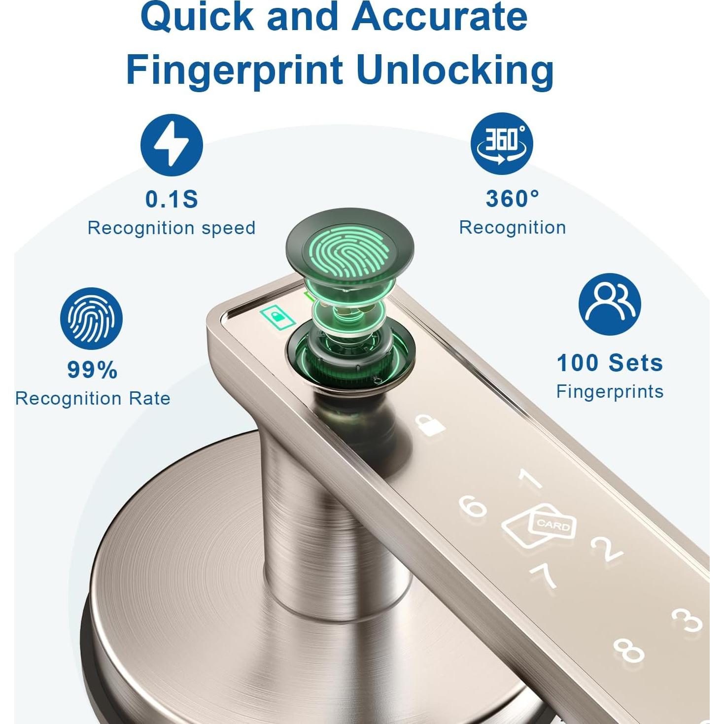 Cerradura Biométrica BAFUWEIY CA02-N con App y Huella