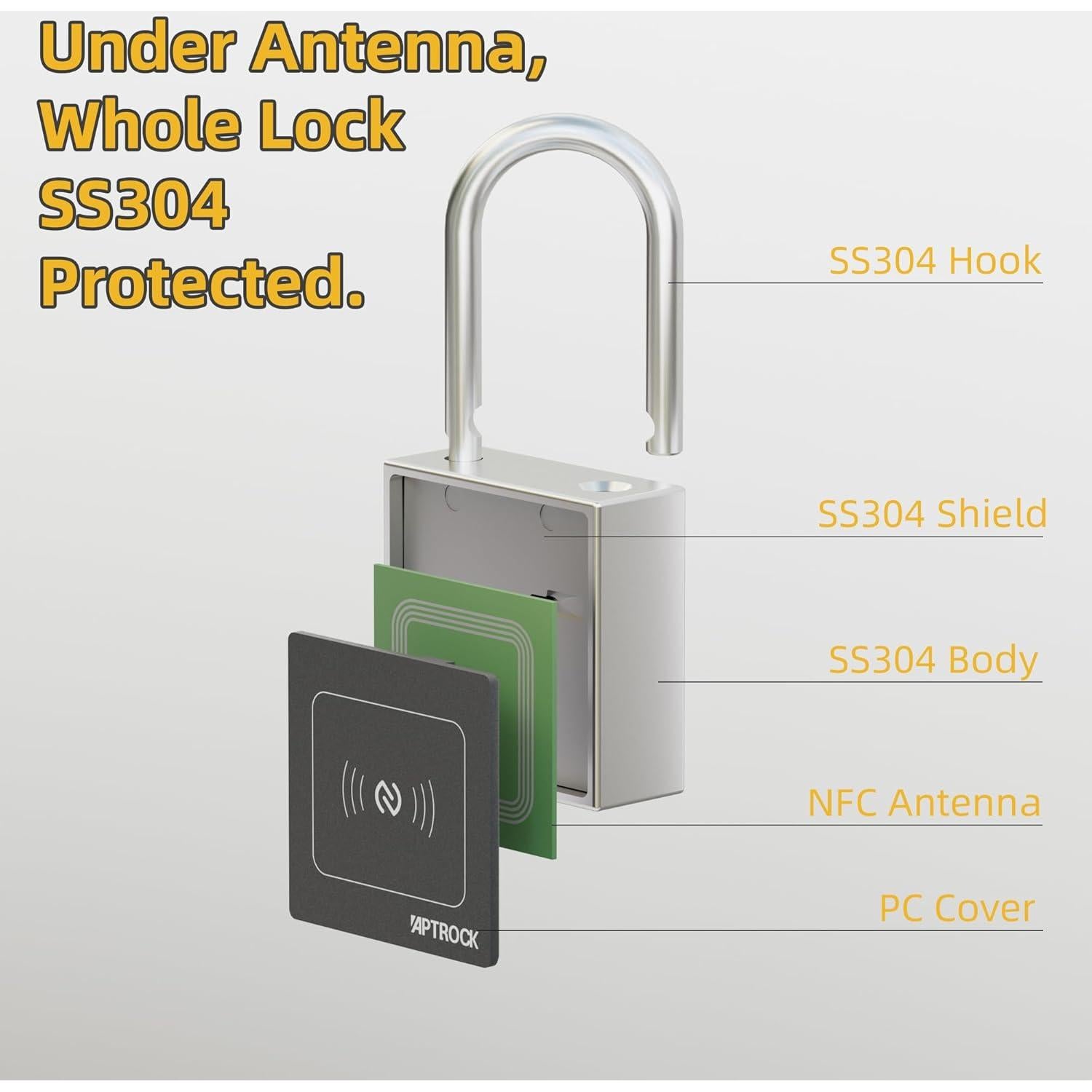 Candado Inteligente APTROCK G5 Sin Batería NFC Exterior