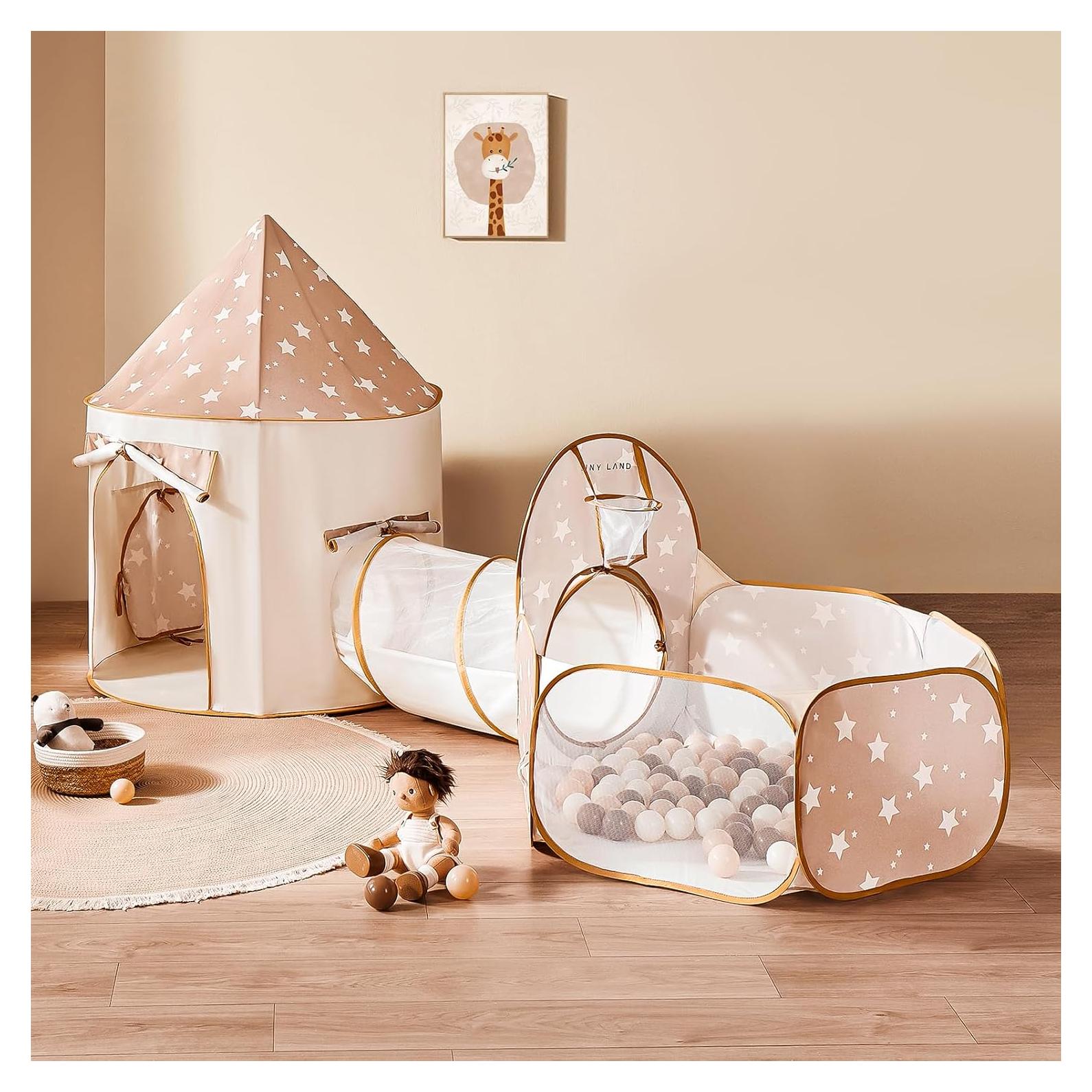 Tienda de Juego para Niños Tiny Land con Túnel y Pelotas