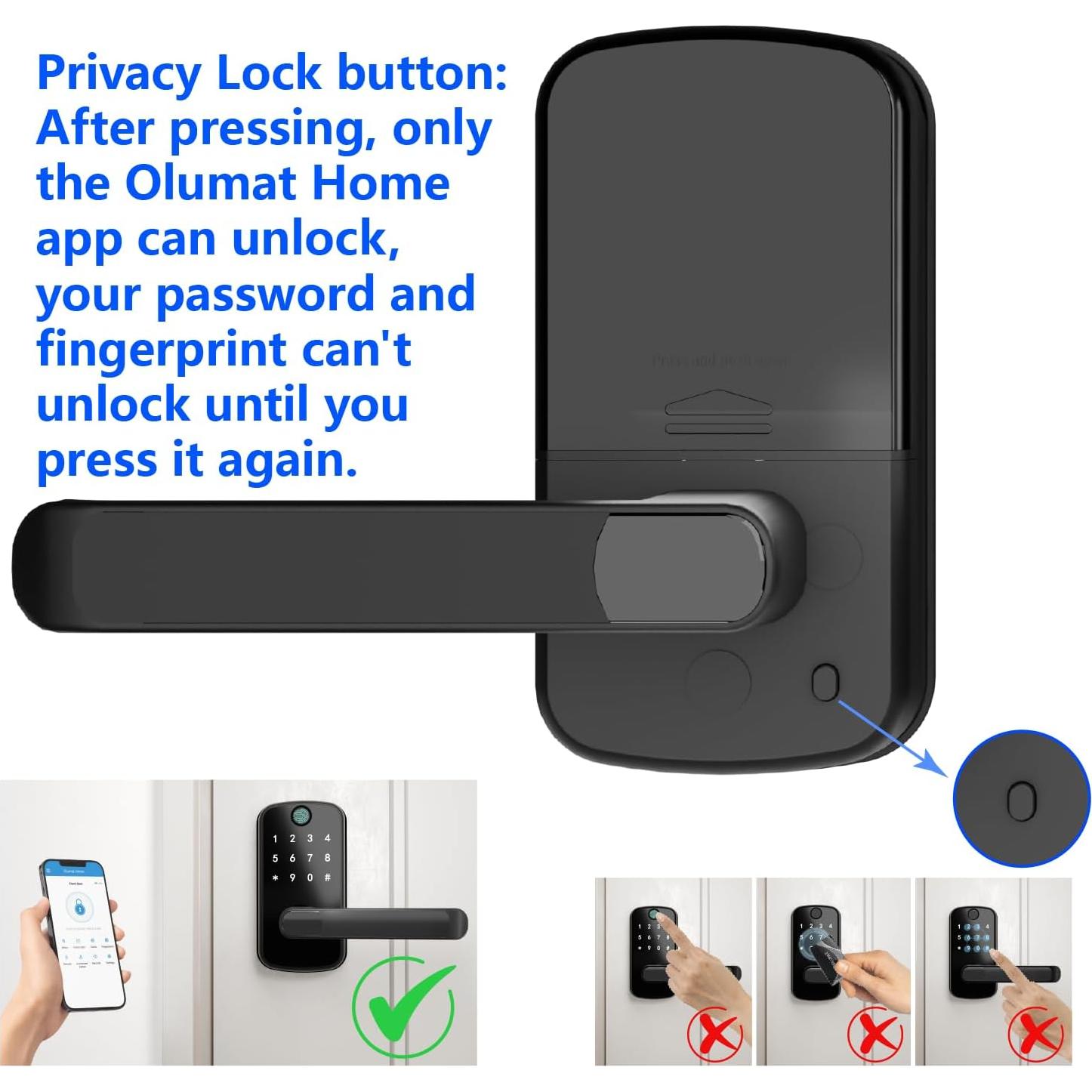 Cerradura Inteligente Olumat Biométrica con Huella y App