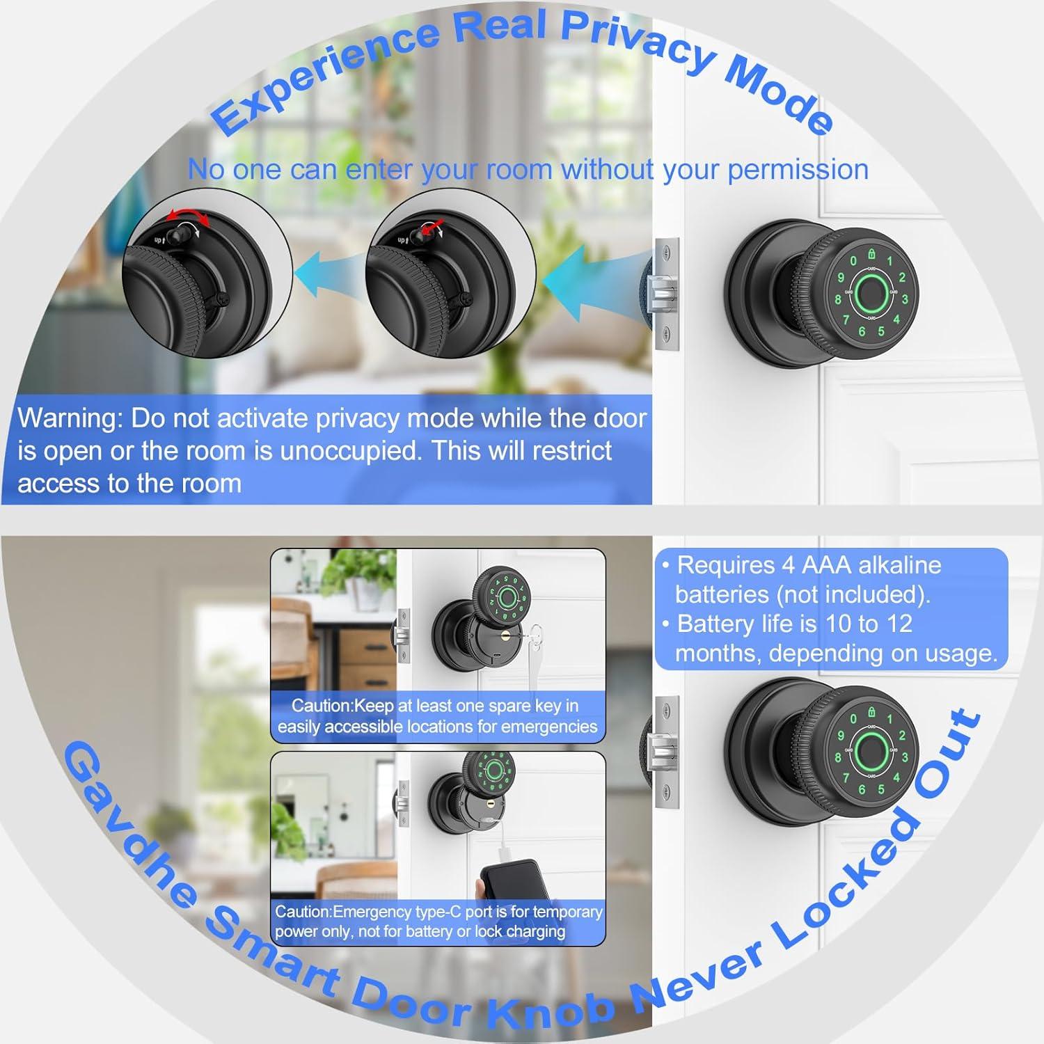 Cerradura Inteligente Gavdhe con Huella Dactilar y Teclado