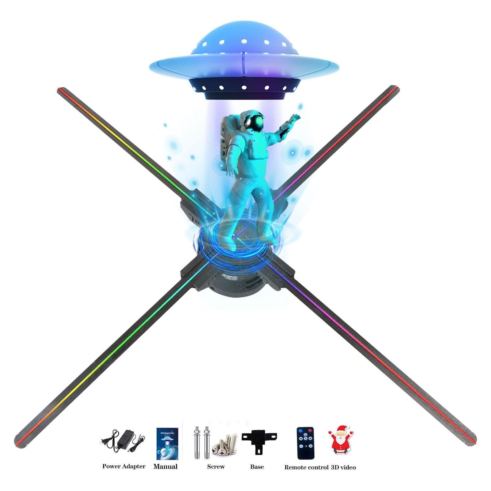 Ventilador Holográfico 3D WANTHER MS7 - 27.6" LED HD, APP, Bluetooth