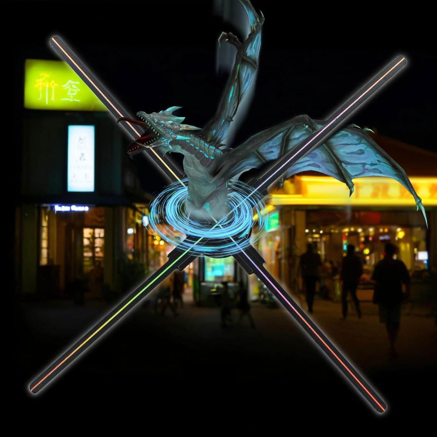 Ventilador Holográfico 3D Missyou 65 cm LED HD con Control Remoto