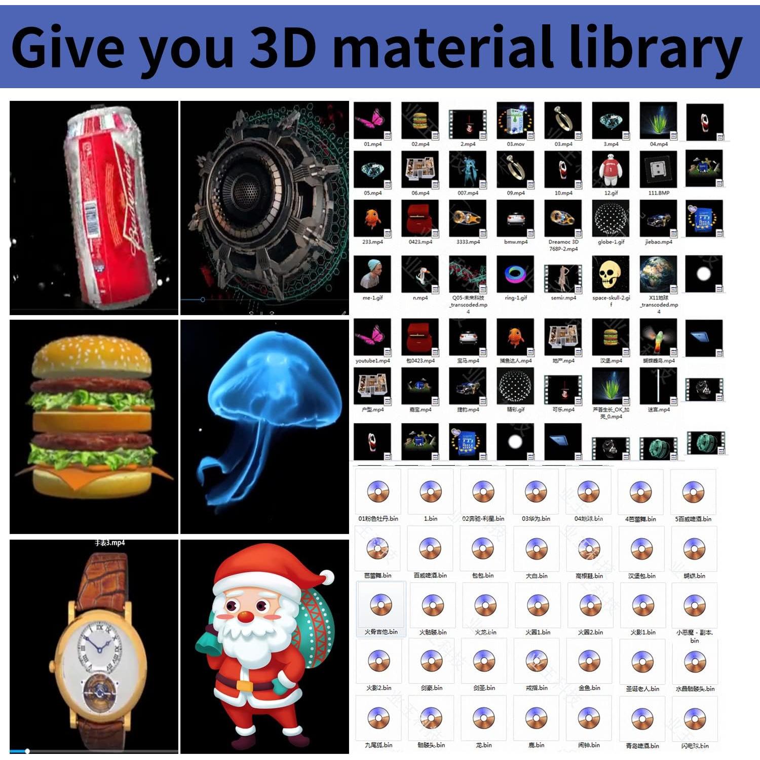 Ventilador Holográfico 3D Missyou 65 cm LED HD con Control Remoto