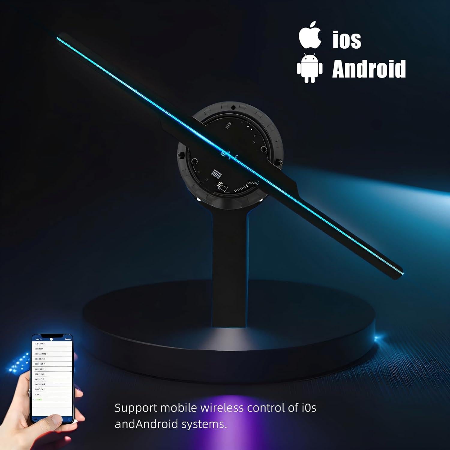 Ventilador Holográfico 3D Missyou 32 cm con Control Remoto