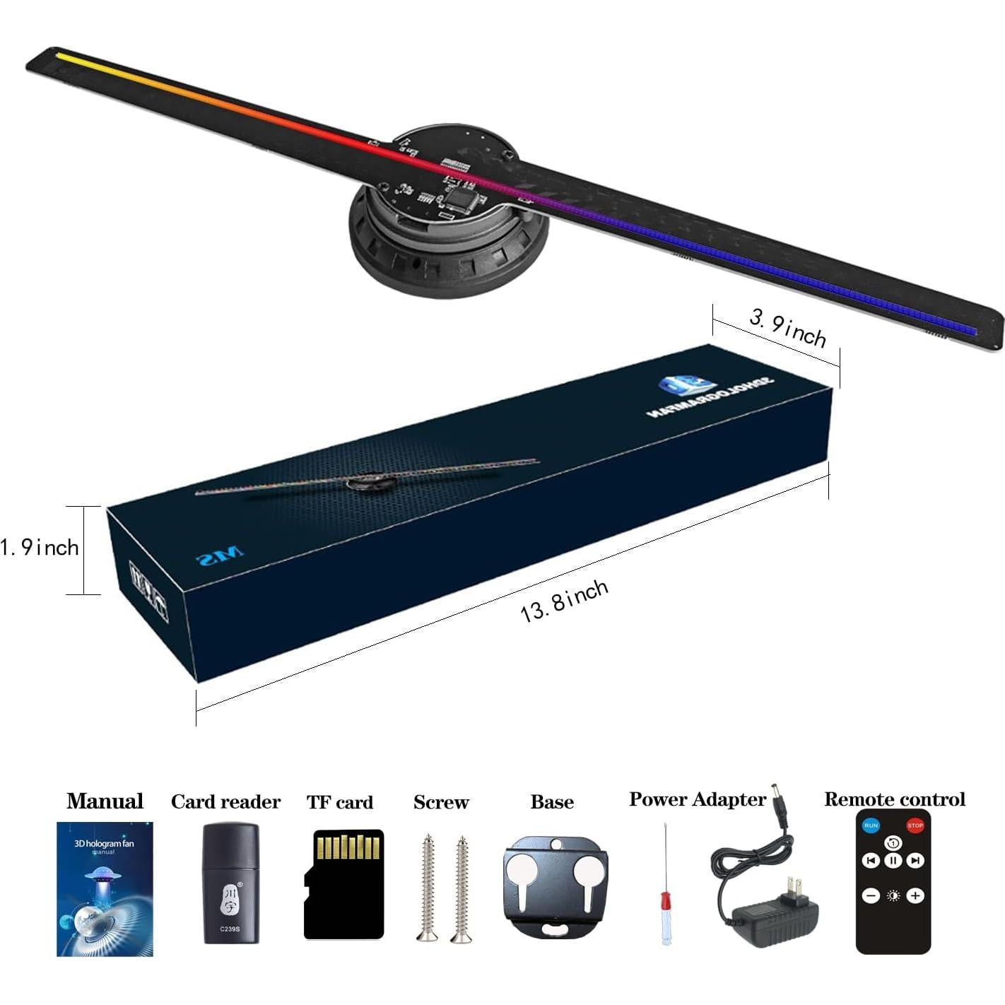 Ventilador Holográfico 3D Missyou 32 cm con Control Remoto