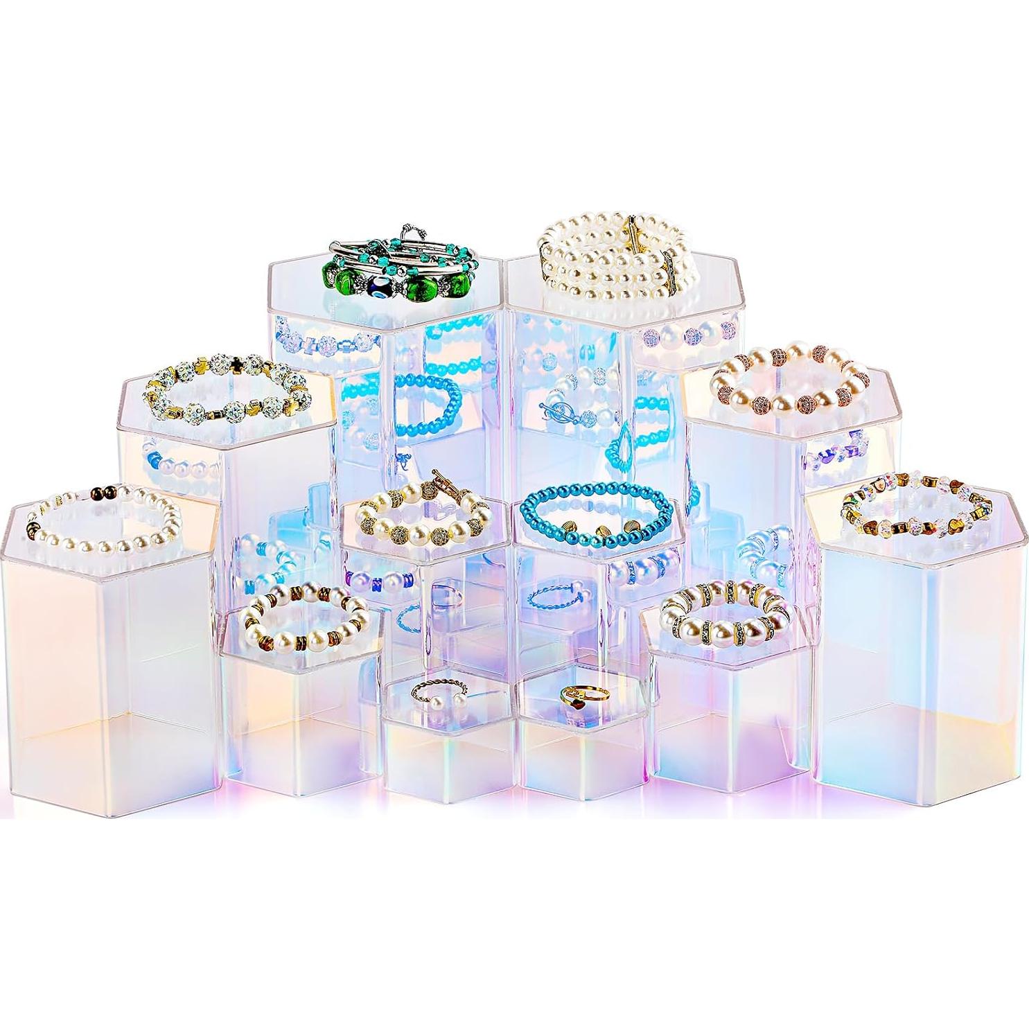 Soportes de Exhibición Acrílicos Jetec 12 Pcs Hexagonales