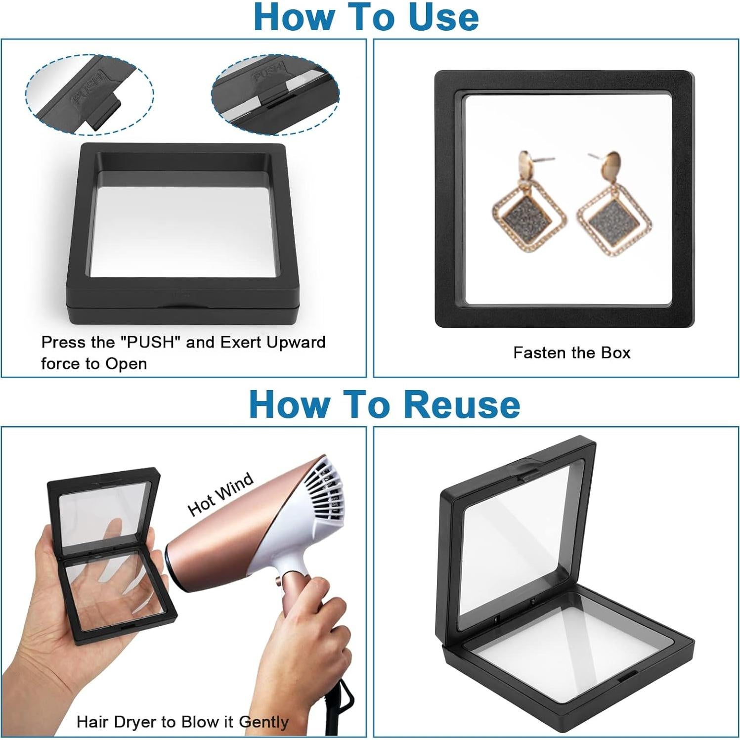 Soporte de Exhibición Flotante 3D Linkstyle, Joyería Transparente