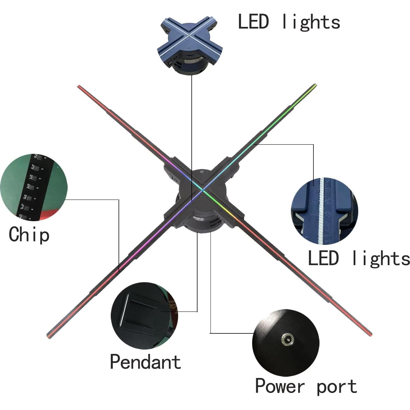 Ventilador Holográfico 3D Missyou 100 cm con Control Remoto