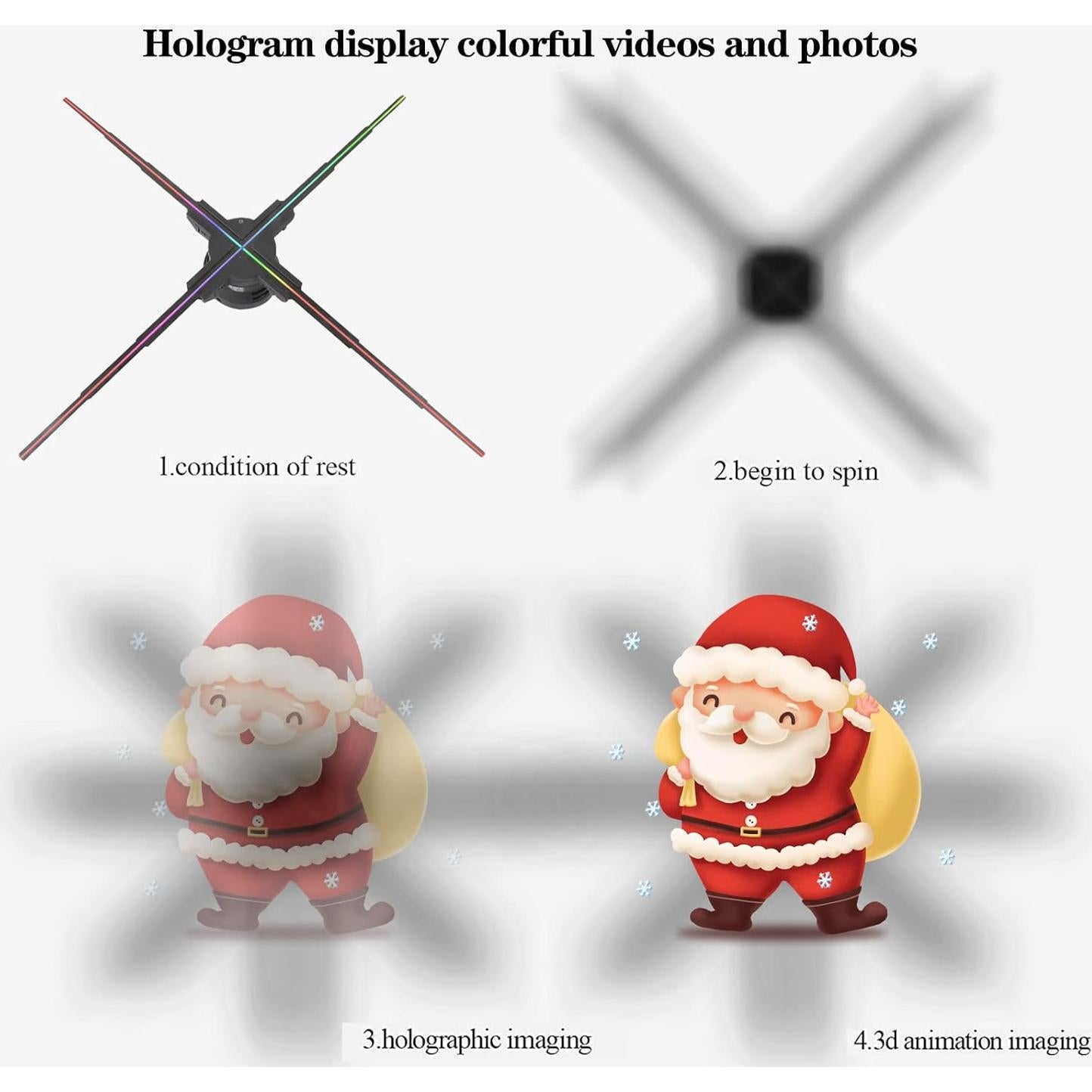 Ventilador Holográfico 3D Missyou 100 cm con Control Remoto