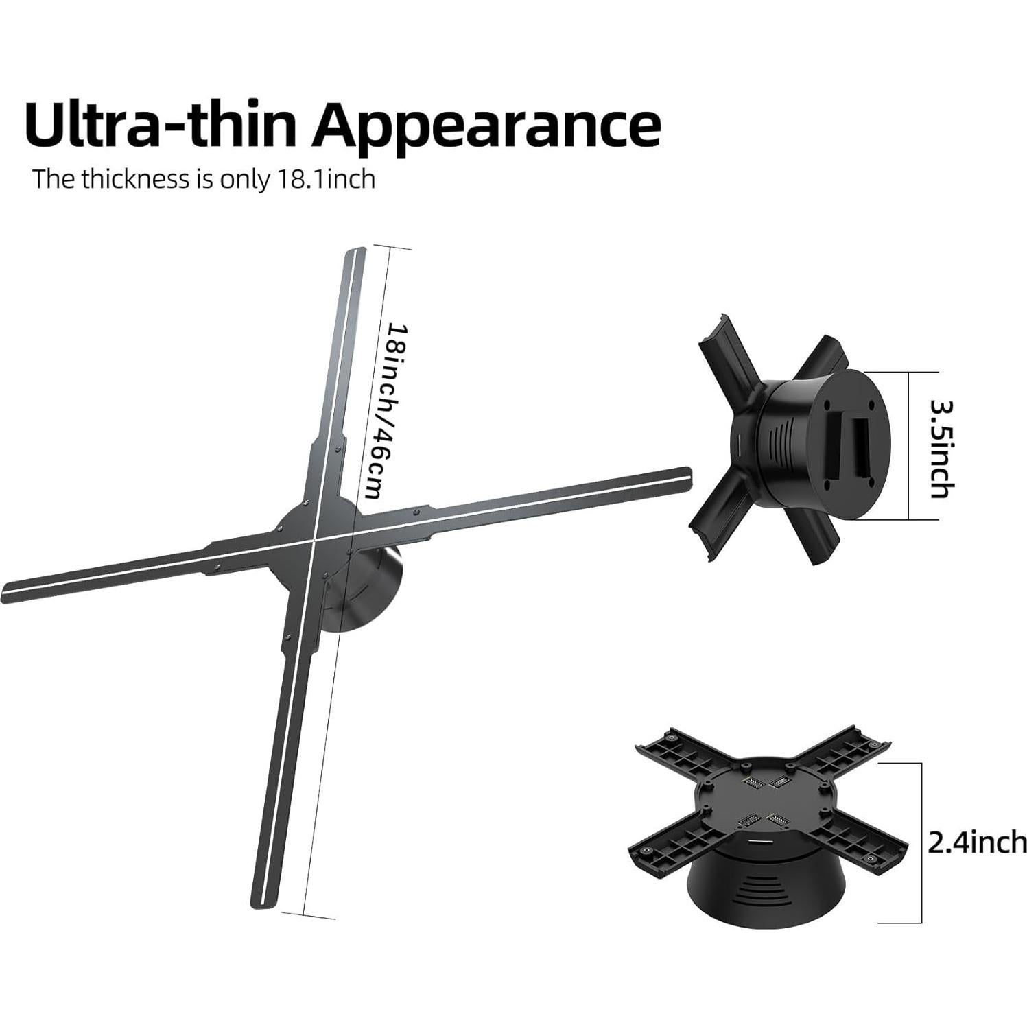 Ventilador Holográfico 3D Hologram 18.1" 510 LEDs Wifi