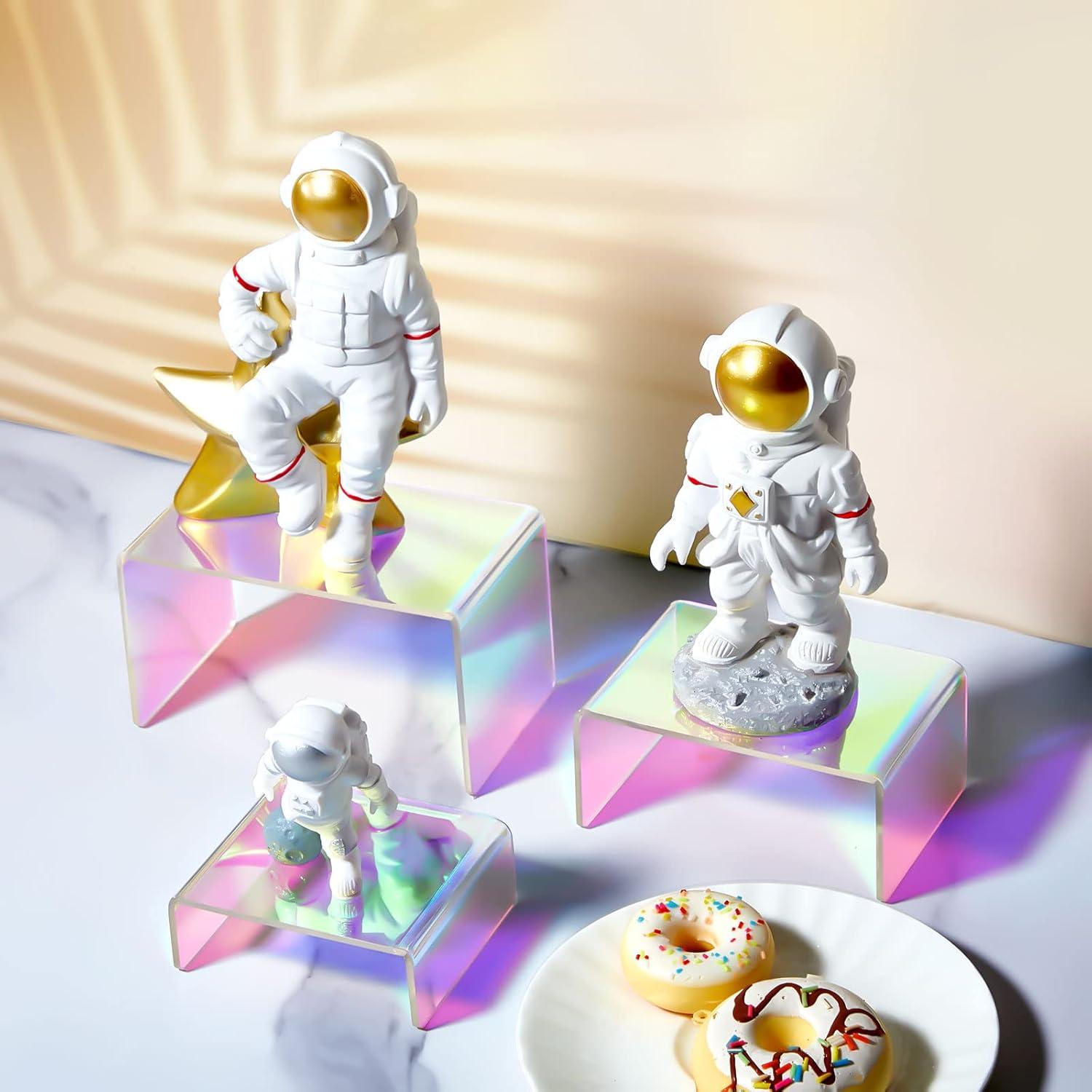 12 Soportes de Exhibición Acrílico Arcoíris 3 Niveles Queekay