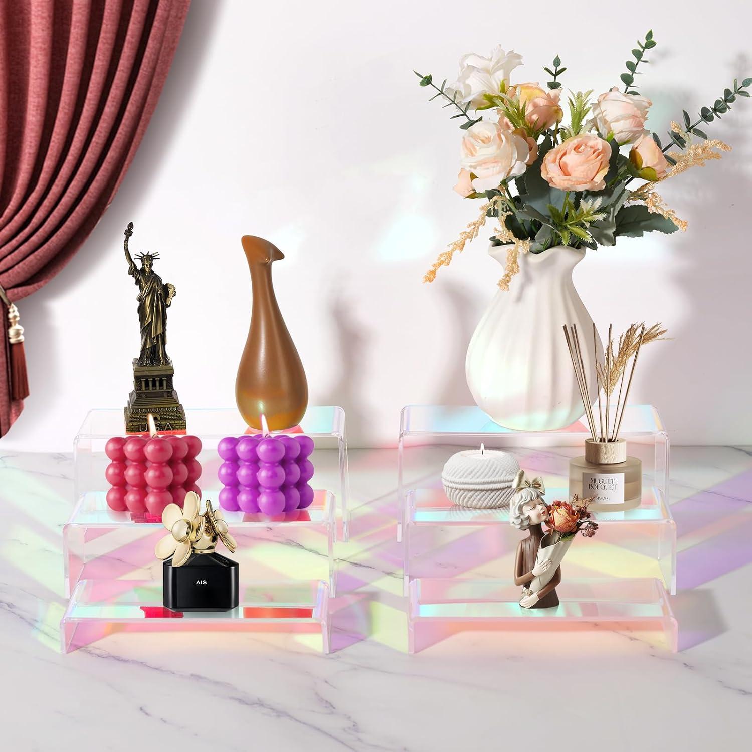 Soportes de exhibición acrílicos iridiscentes 6 piezas 22,86 cm