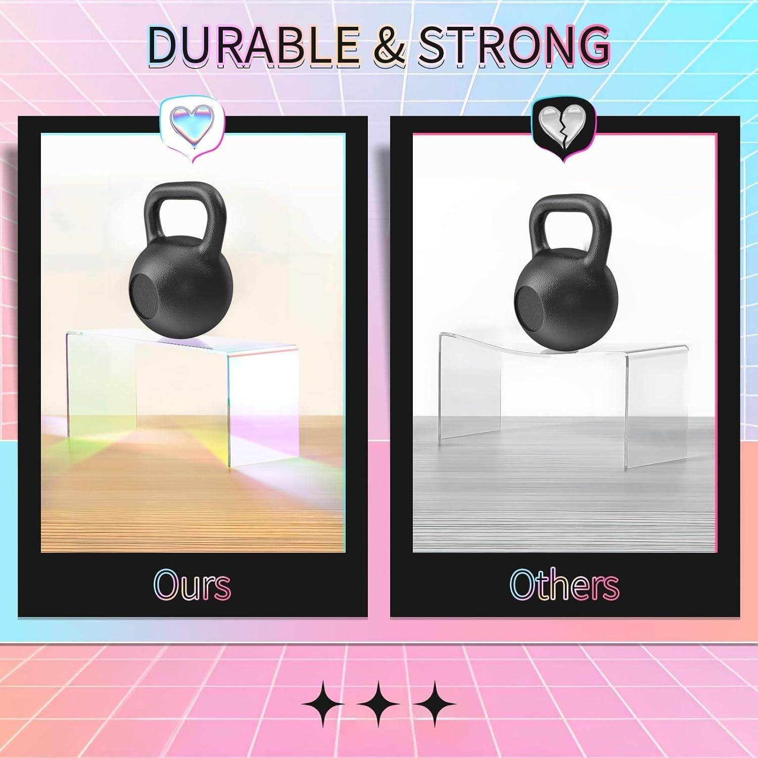 Soportes de exhibición acrílicos iridiscentes 6 piezas 22,86 cm