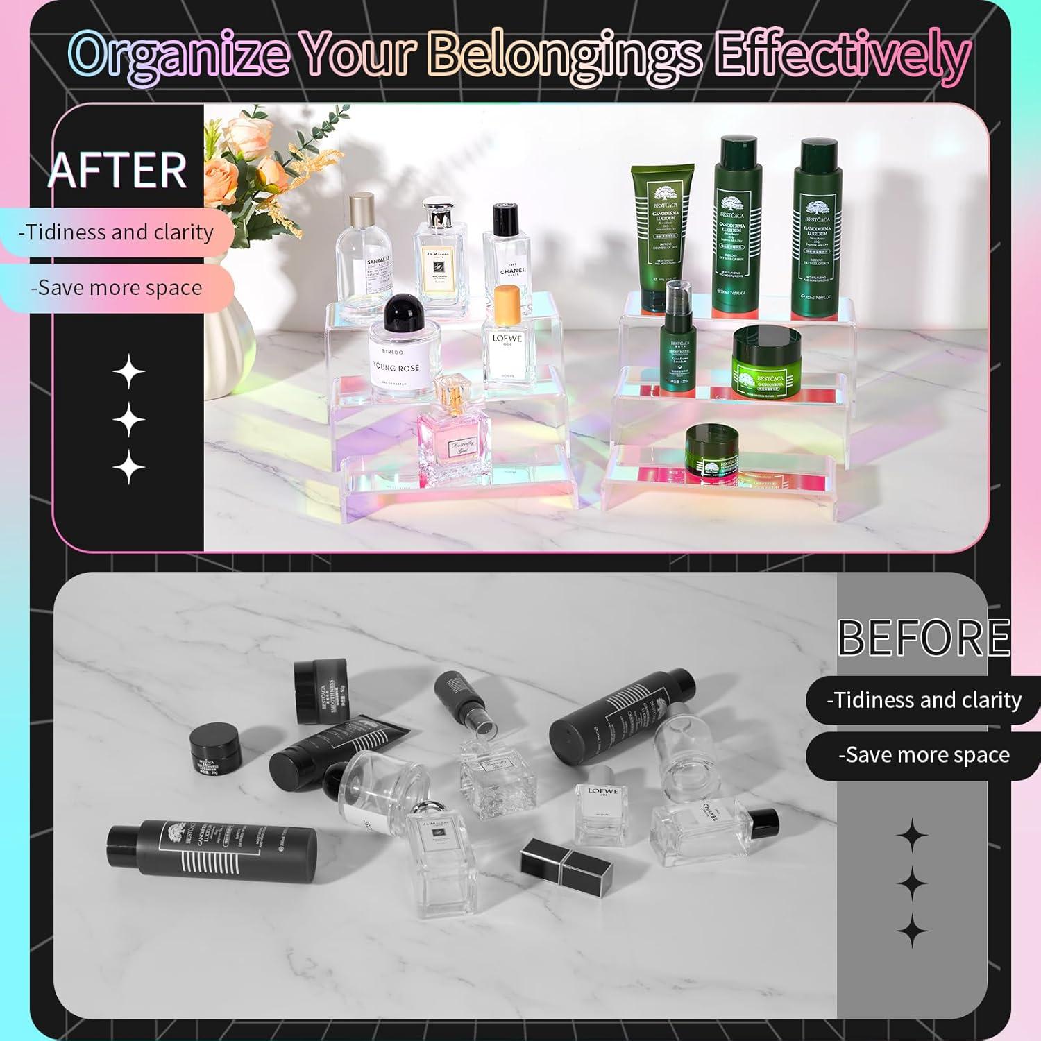 Soportes de exhibición acrílicos iridiscentes 6 piezas 22,86 cm