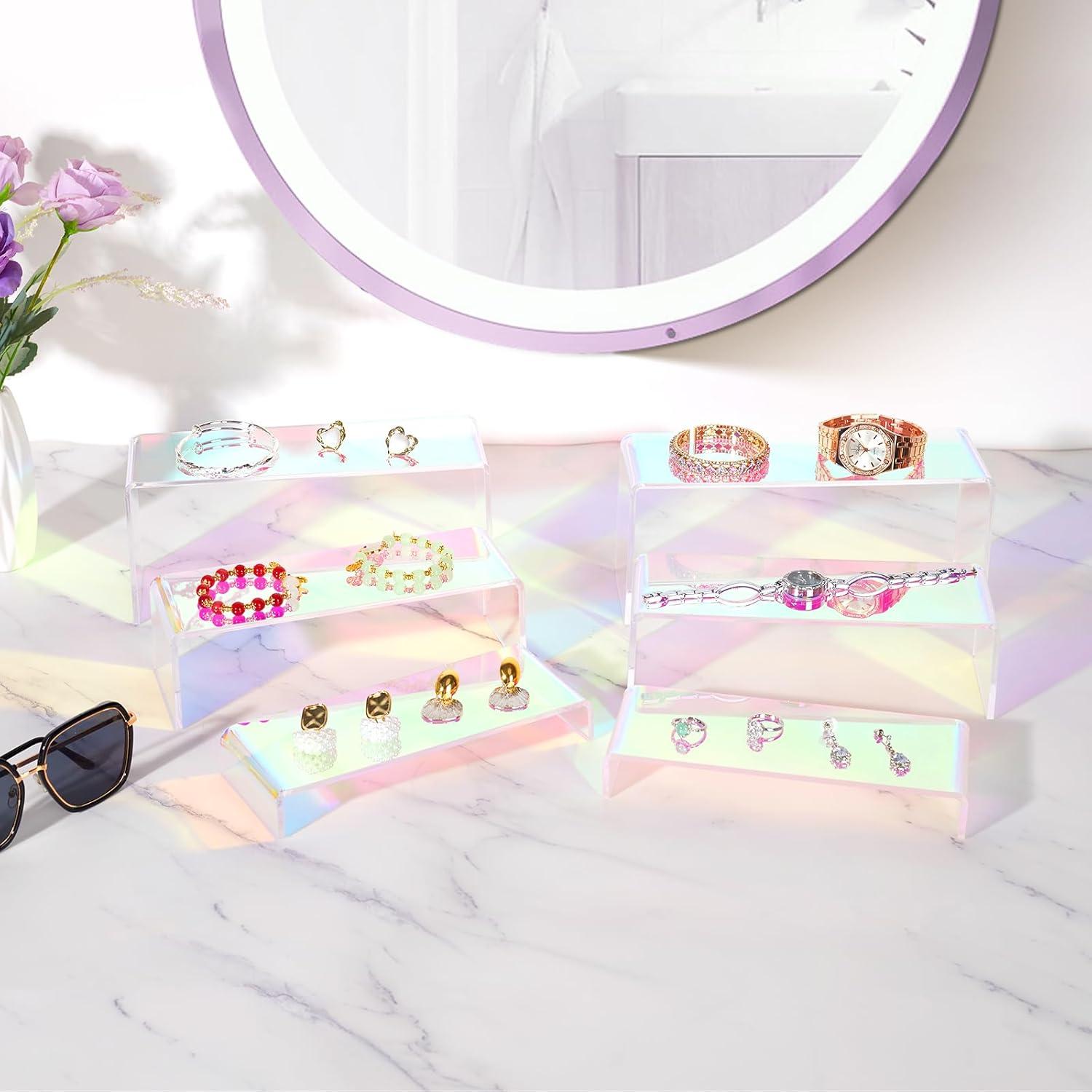 Soportes de exhibición acrílicos iridiscentes 6 piezas 22,86 cm