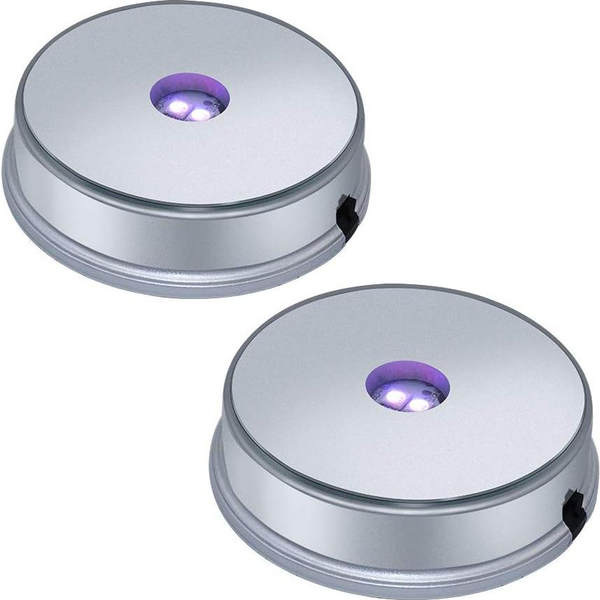 Base de Exhibición LED PHOSOK Plateada Multicolor - Paquete de 2