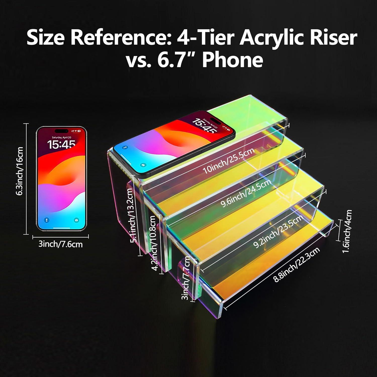 Soporte de Exhibición Acrílico Elegantlife Set de 4 Iridescente