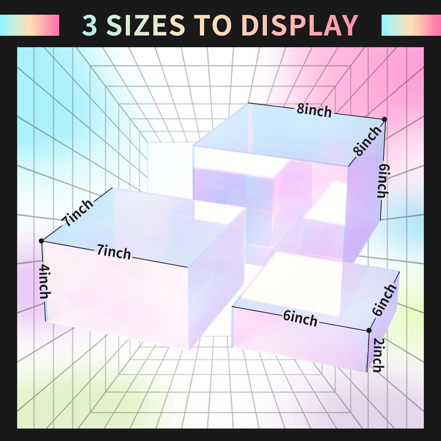 Soportes de Exhibición Iridiscentes 3 Piezas Jolboldy