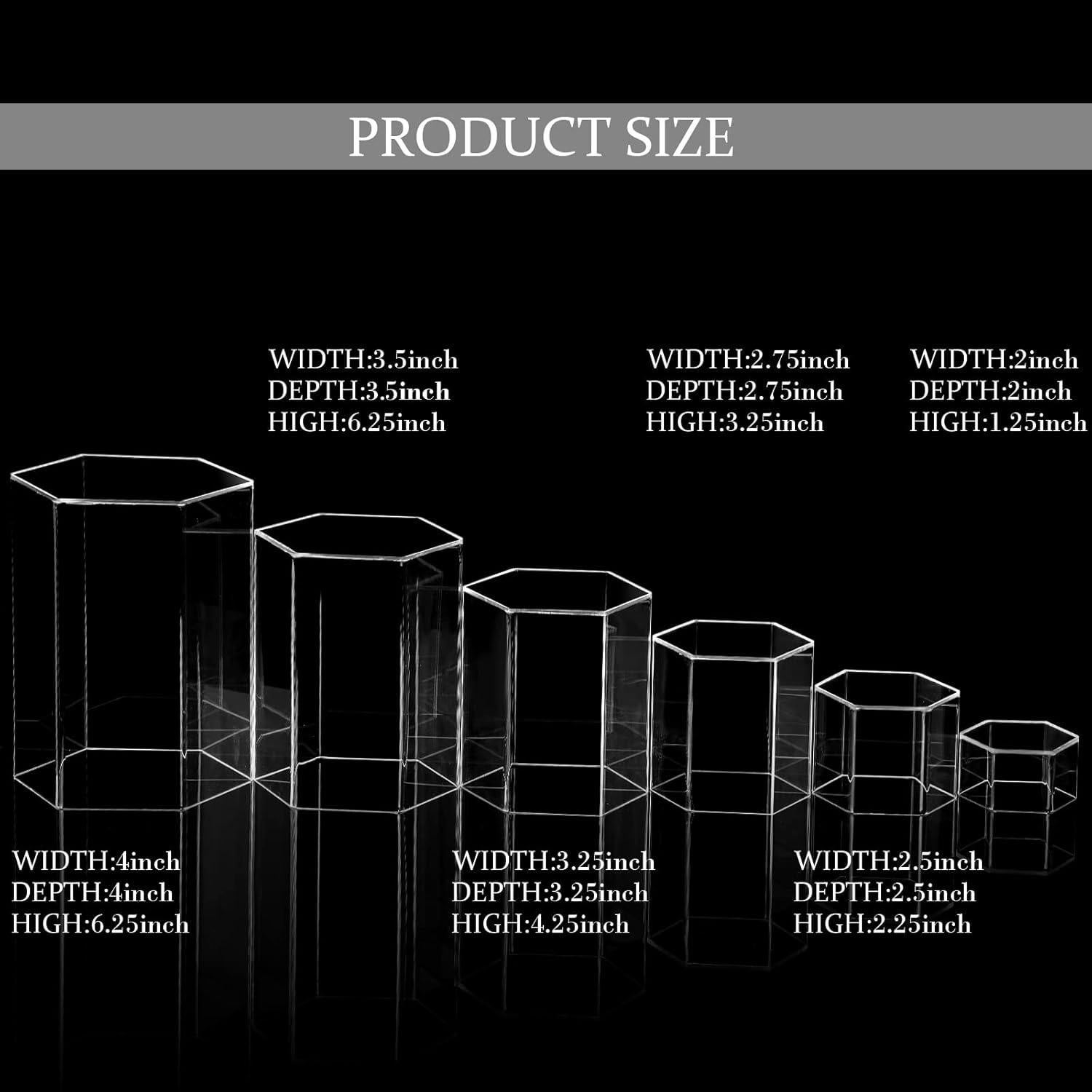 Soportes de Exhibición de Joyería Hexagonales Jetec 6 Pzas