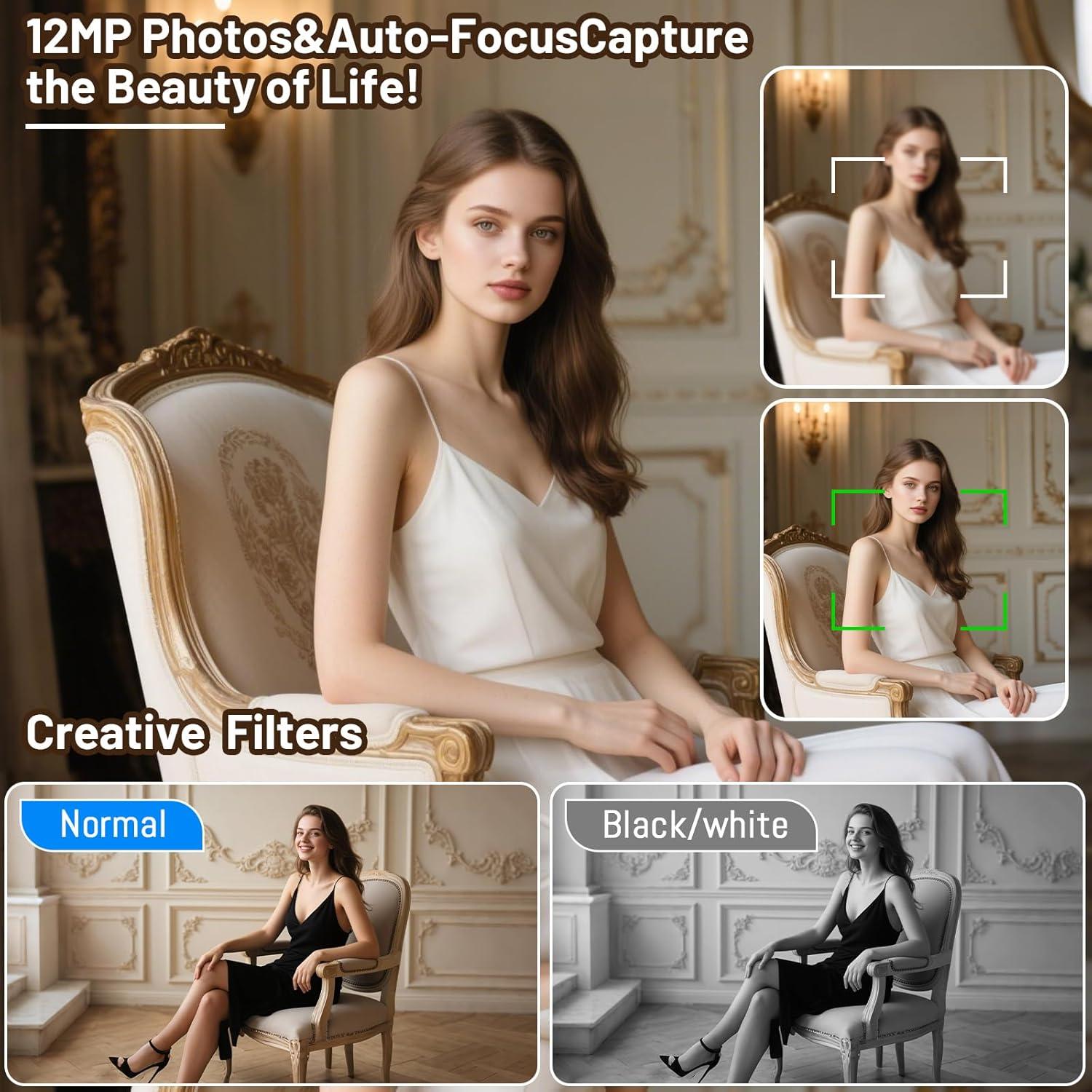 Cámara Digital Compacta Redcomets PZ-1 12MP 1080P Retro