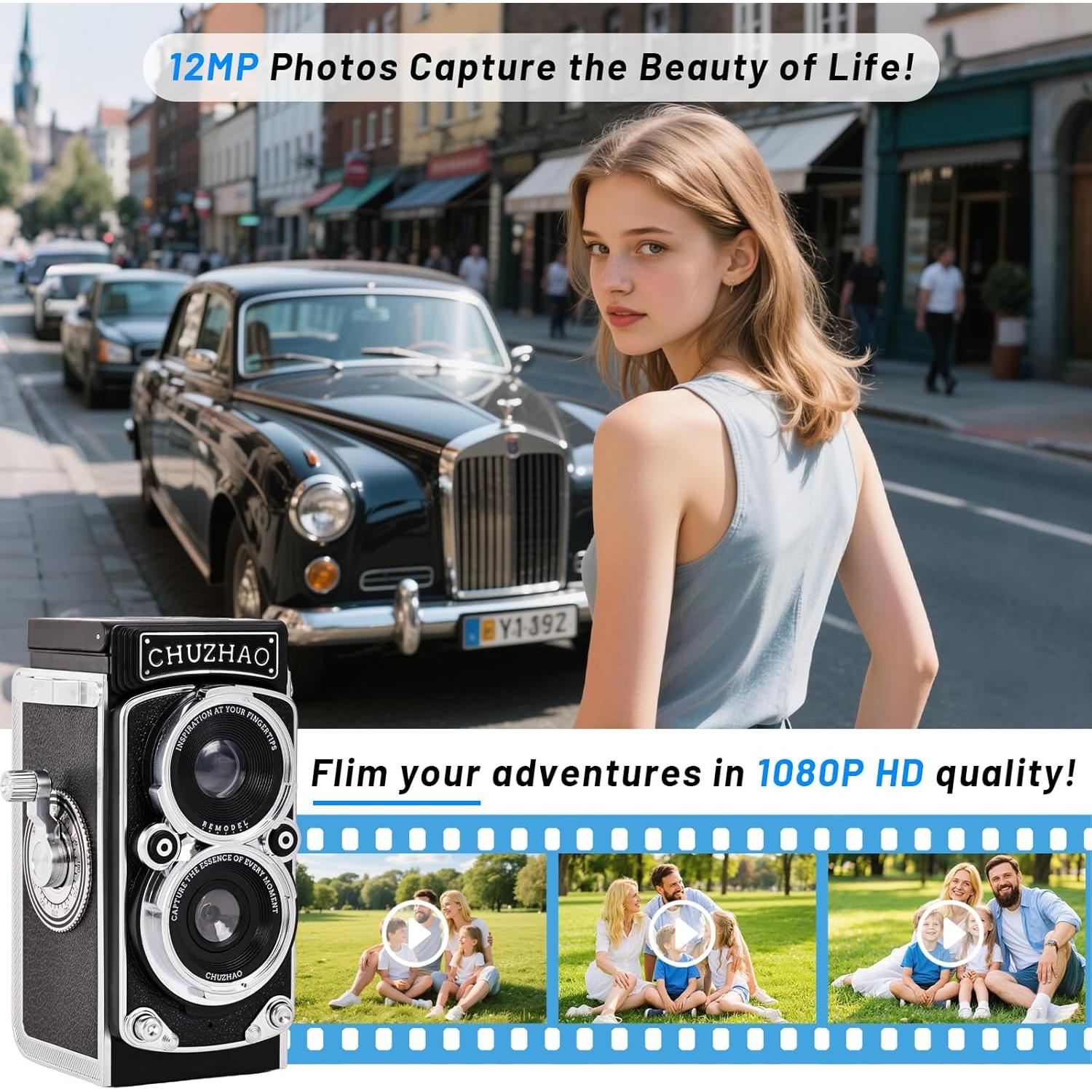 Cámara Digital Compacta Redcomets PZ-1 12MP 1080P Retro