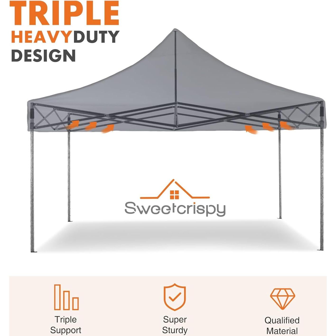 Carpa Plegable Sweetcrispy 3x3m Impermeable para Jardín