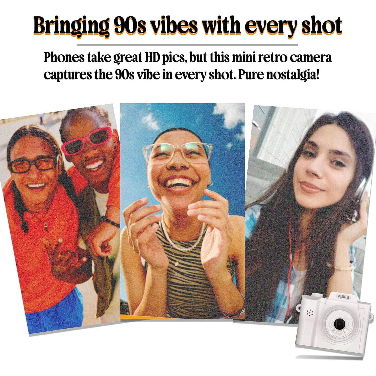 Mini Cámara Digital Retro Sniegauu B100 1080P con 32GB