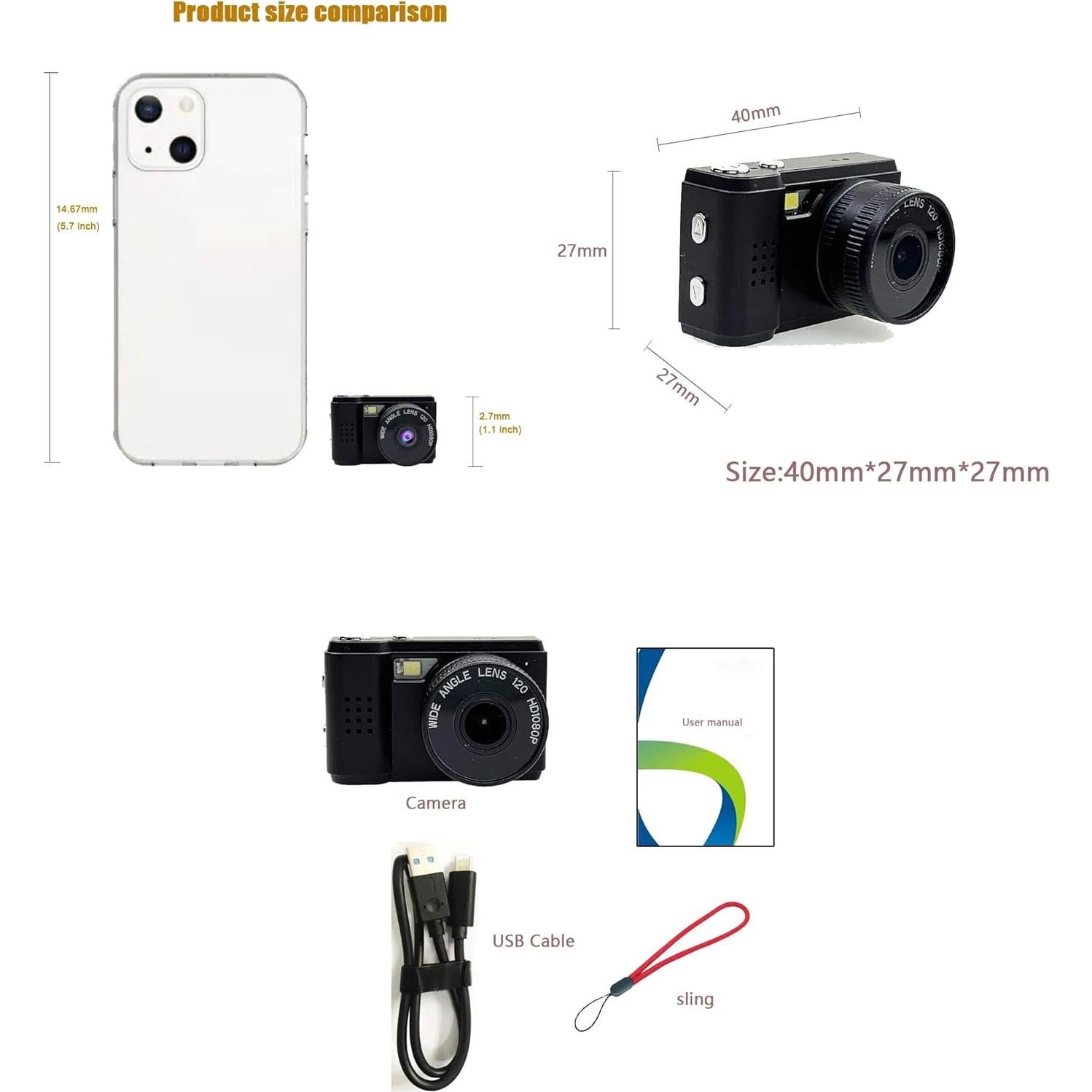 Cámara Digital Mini Omana NM56 1080P Pantalla LCD Compacta