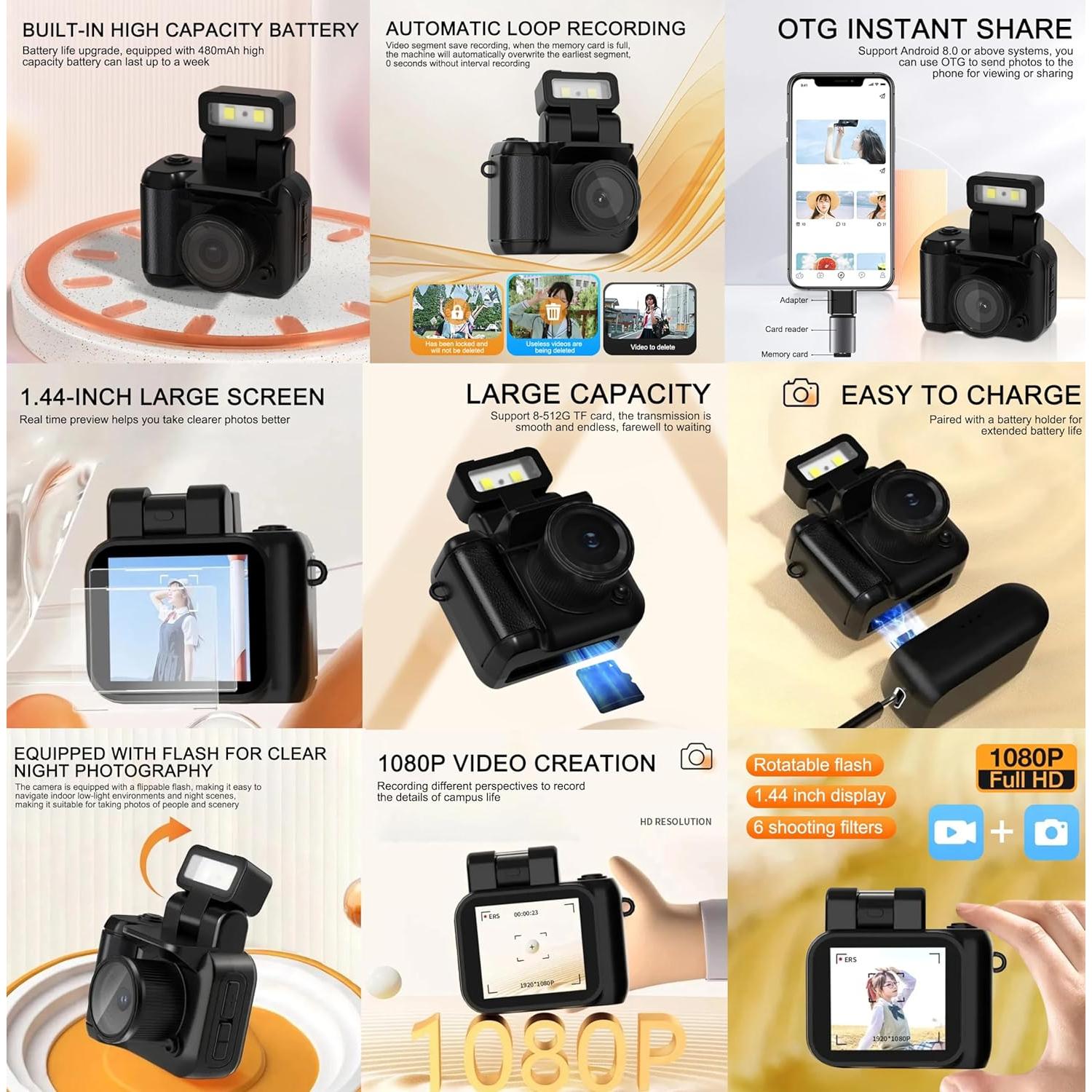 Mini Cámara Digital ActivPro V340 HD 1080P con Estuche