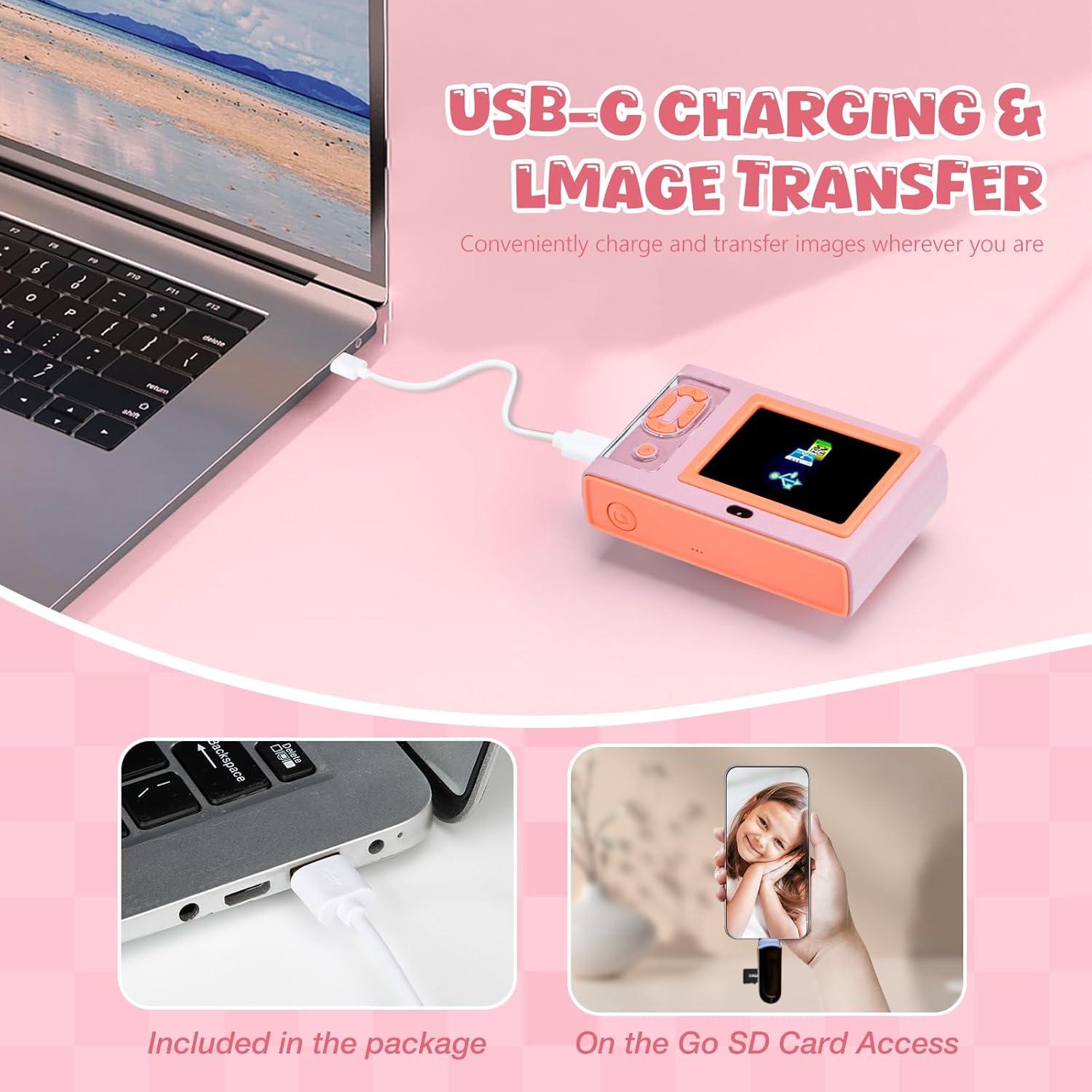 Cámara Digital MQOUNY Rosa 44MP 1080P para Niños con 32GB