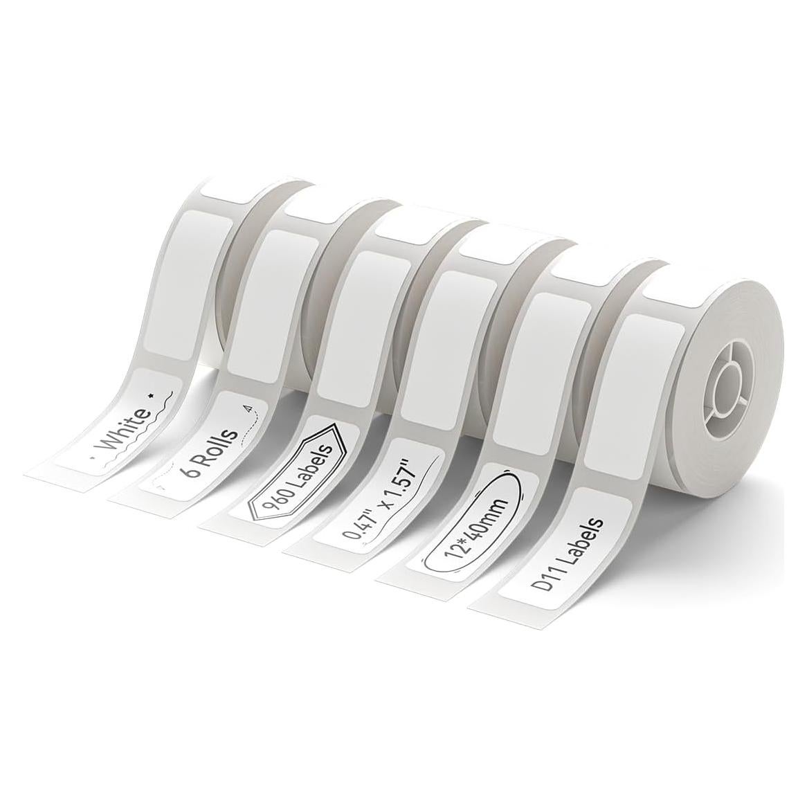 Cinta de Etiquetas NIIMBOT D11 6 Rollos Papel Adhesivo 12x40mm