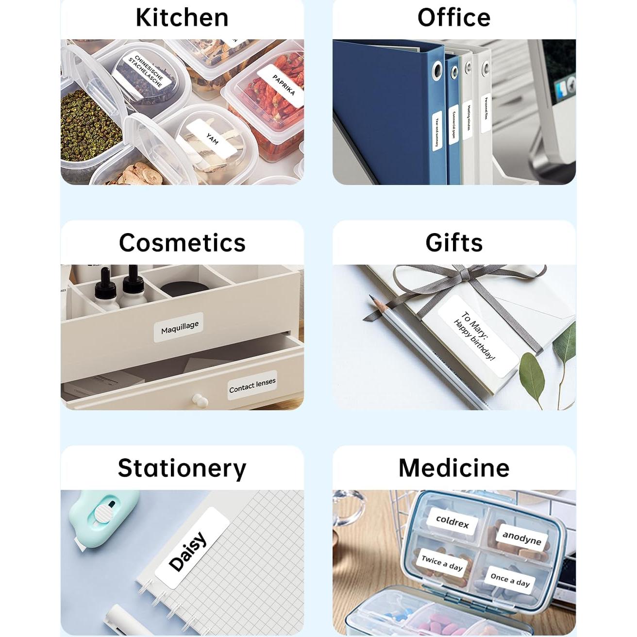 Cinta de Etiquetas NIIMBOT D11 6 Rollos Papel Adhesivo 12x40mm