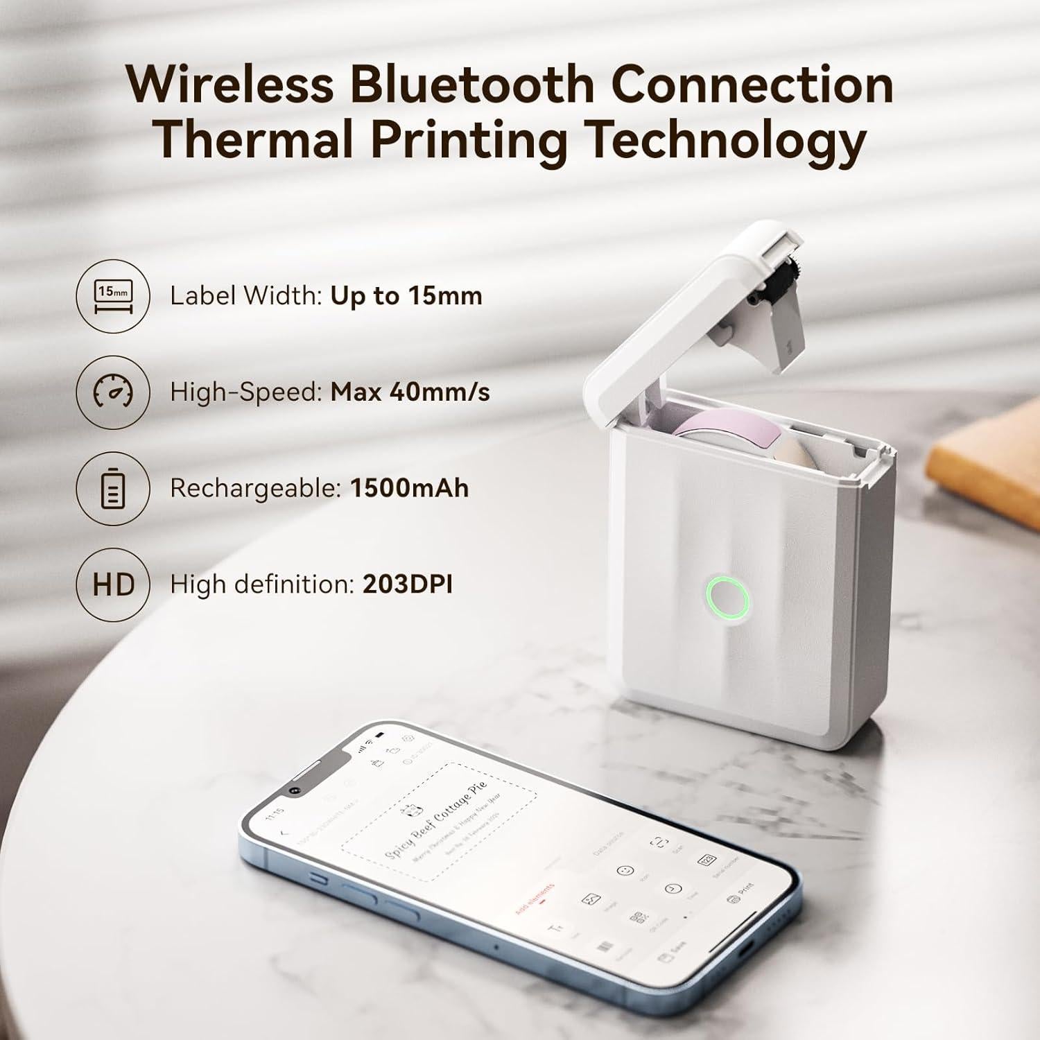 Máquina de Etiquetas NIIMBOT D110 Mini Impresora Térmica Bluetooth