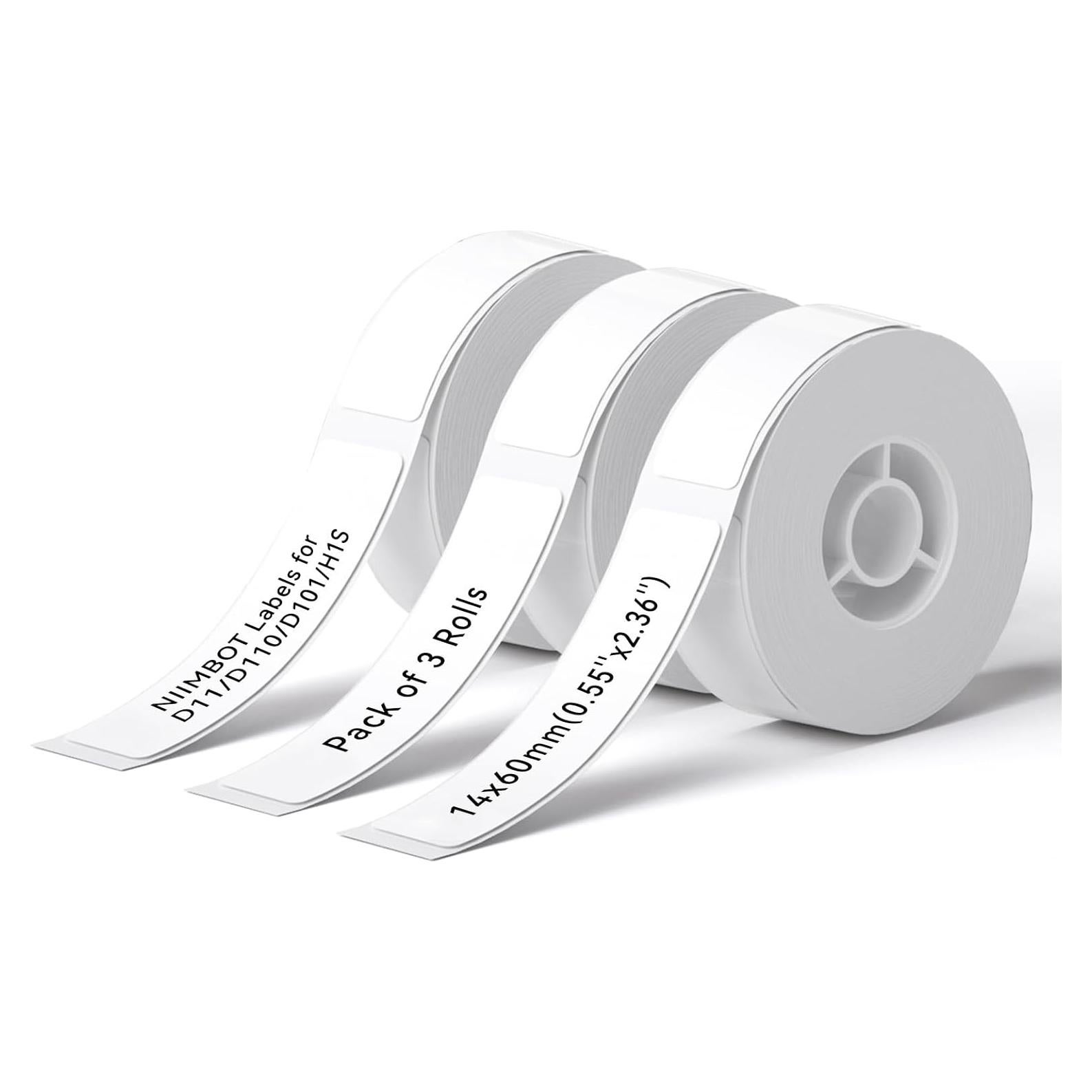 Etiquetas Térmicas NIIMBOT 0.55" x 2.36" 3 Rollos Blancas