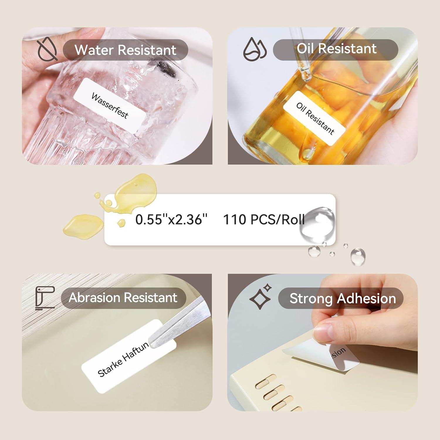 Etiquetas Térmicas NIIMBOT 0.55" x 2.36" 3 Rollos Blancas