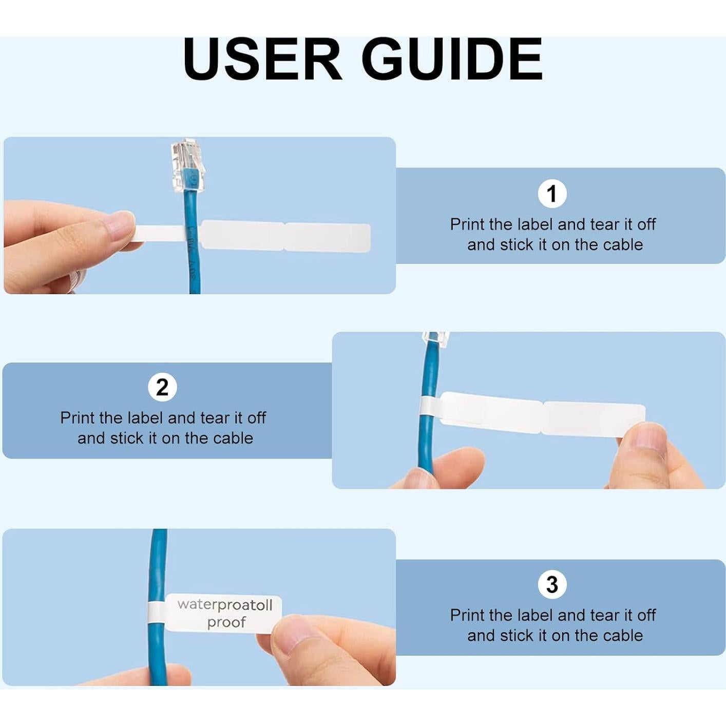 Cinta de Etiquetas para Cable INeedIt 3 Rollos 12.5x74mm